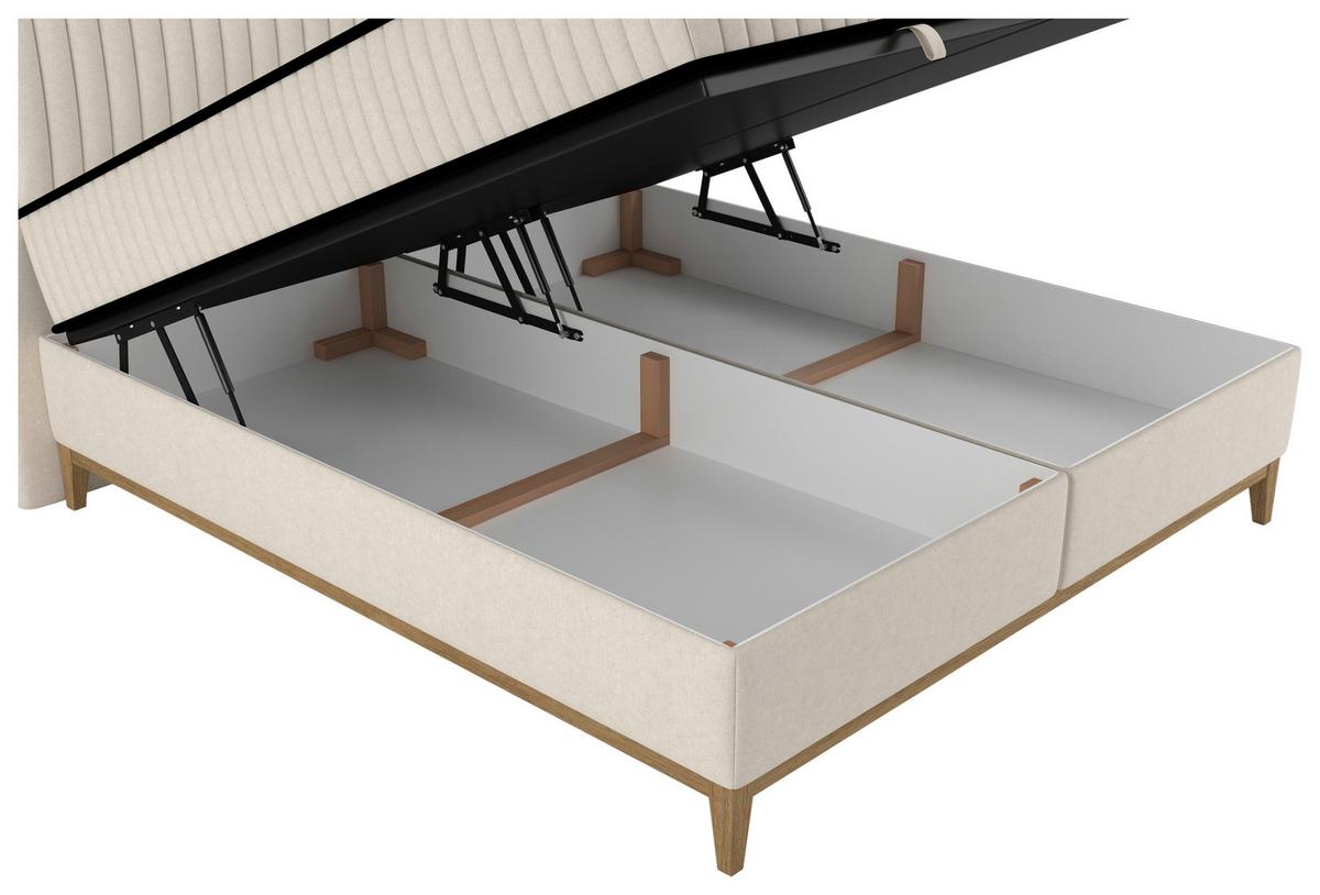 Bett Elena Creme ca. 180x200cm - Creme, KONVENTIONELL, Holz/Holzwerkstoff (180/200cm) - Sembella