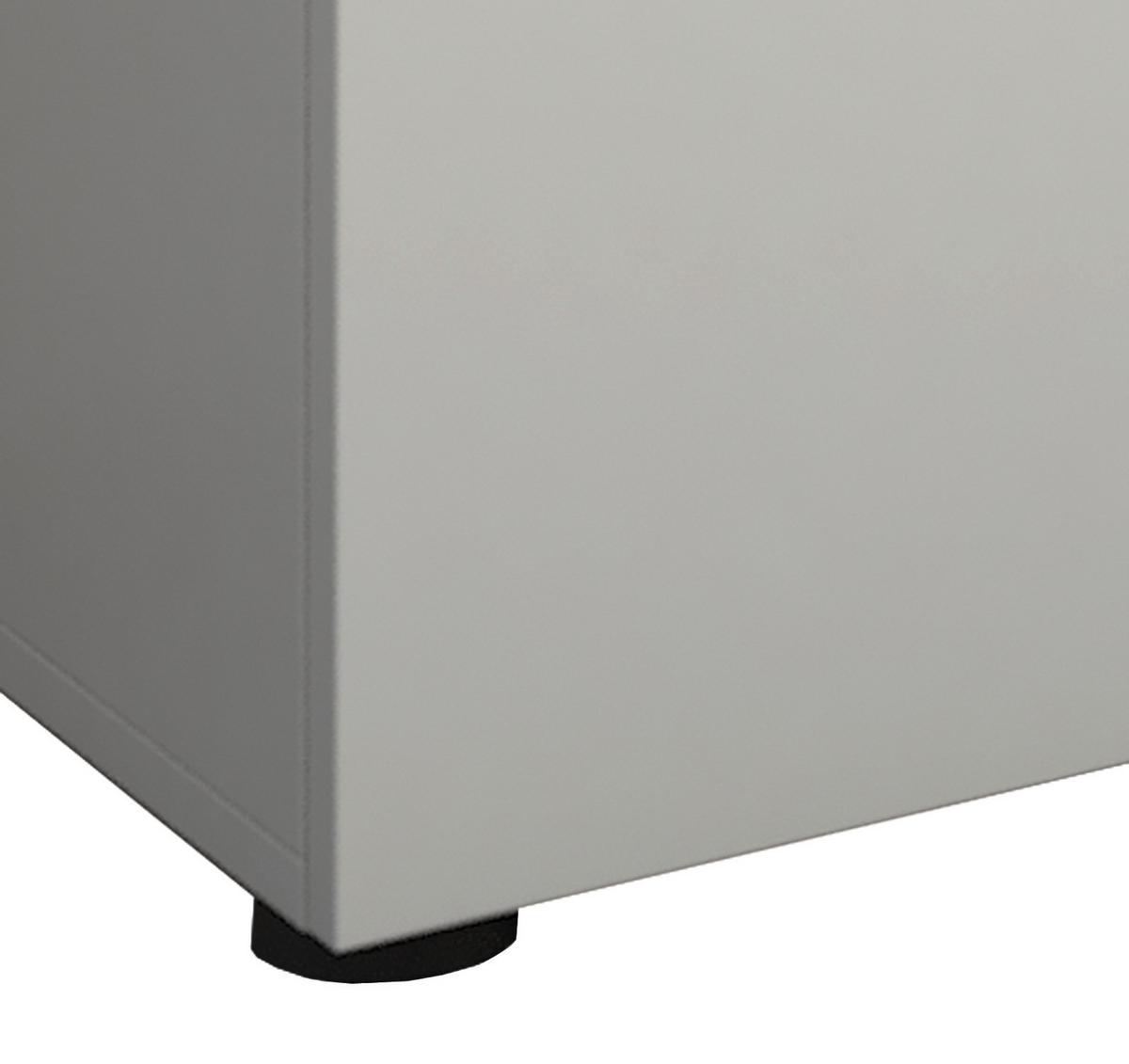 Komoda Vandol Mini, Bela - srebrne barve/črna, Basics, umetna masa/leseni material (70/74/40cm) - MID.YOU