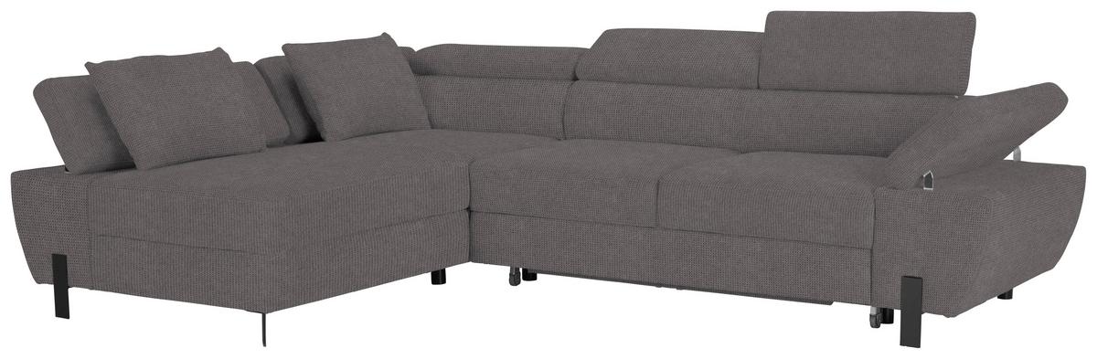 Kutna Garnitura Molina Mini - tamno siva/crna, Moderno, tekstil/metal (189/277cm) - Mömax