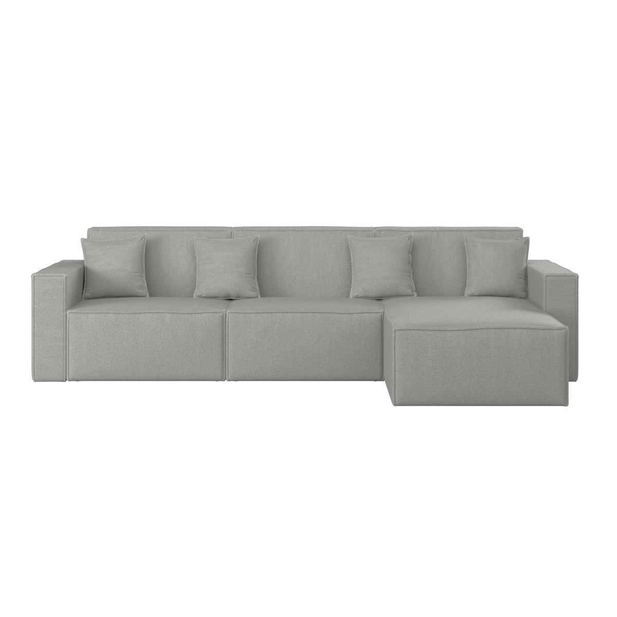 Sarokkanapé Szürke Színben Milo - világosszürke/világosbarna, Modern, műanyag/faalapú anyag (310/83/148cm) - Bessagi Home