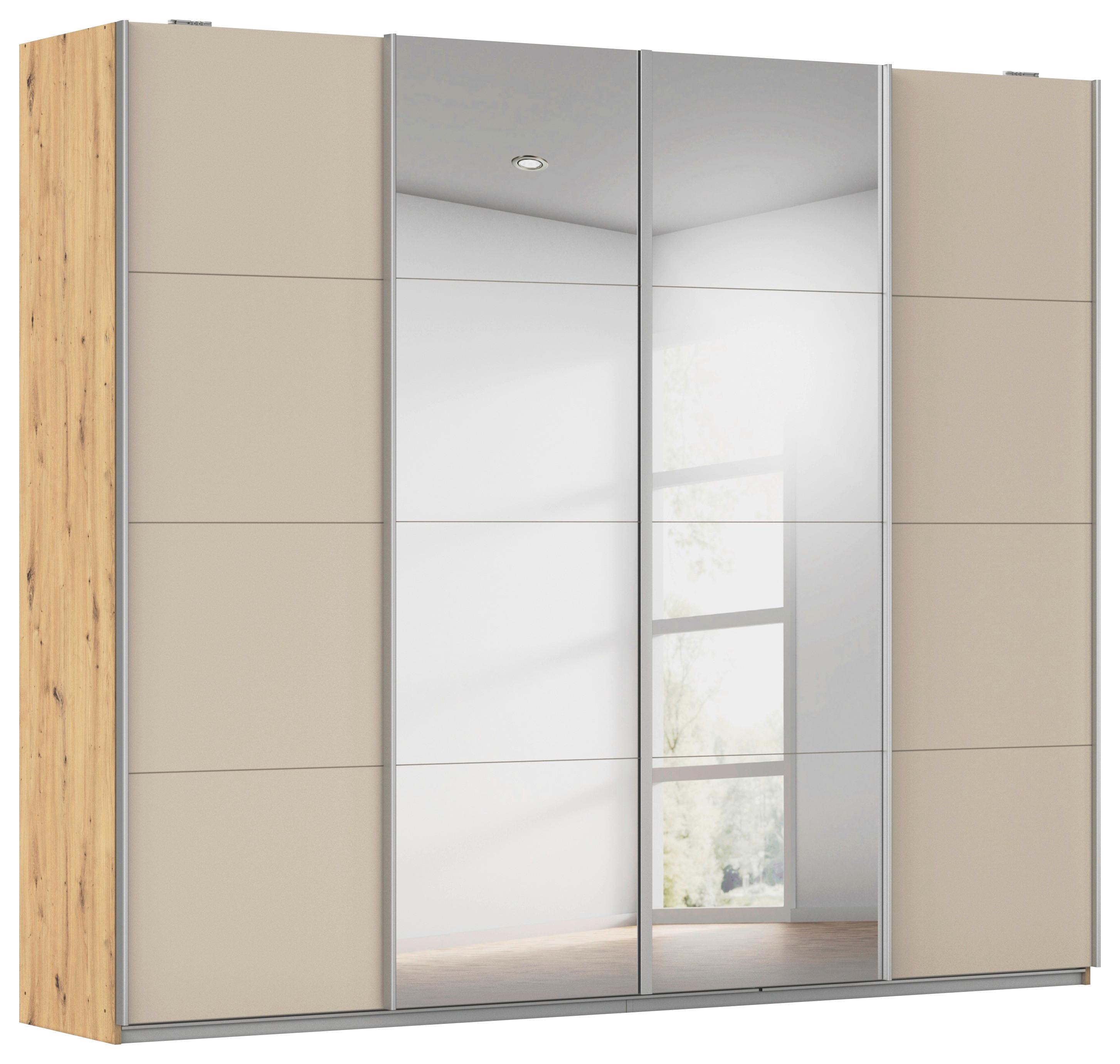 Schwebetürenschrank Syncrono Eiche Artisan/Champagnerfarben - Champagner/Eiche Artisan, KONVENTIONELL, Holzwerkstoff (270/230/62cm) - Mömax