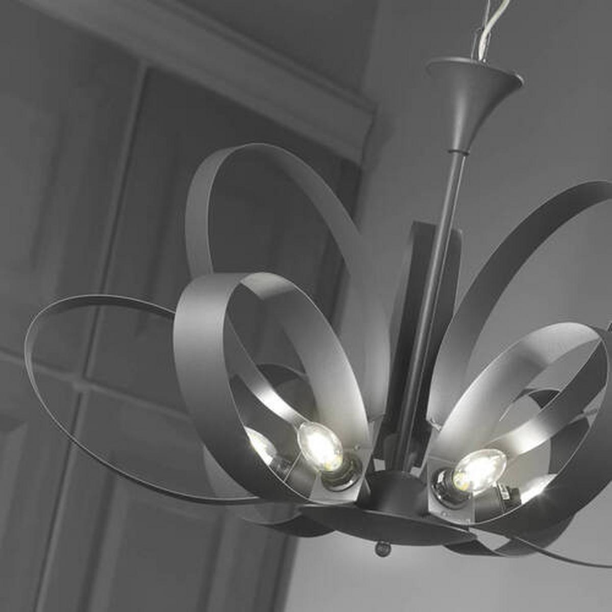 Kronleuchter Serena Grau max. 6 Watt - Grau, Design, Metall (75/115cm)