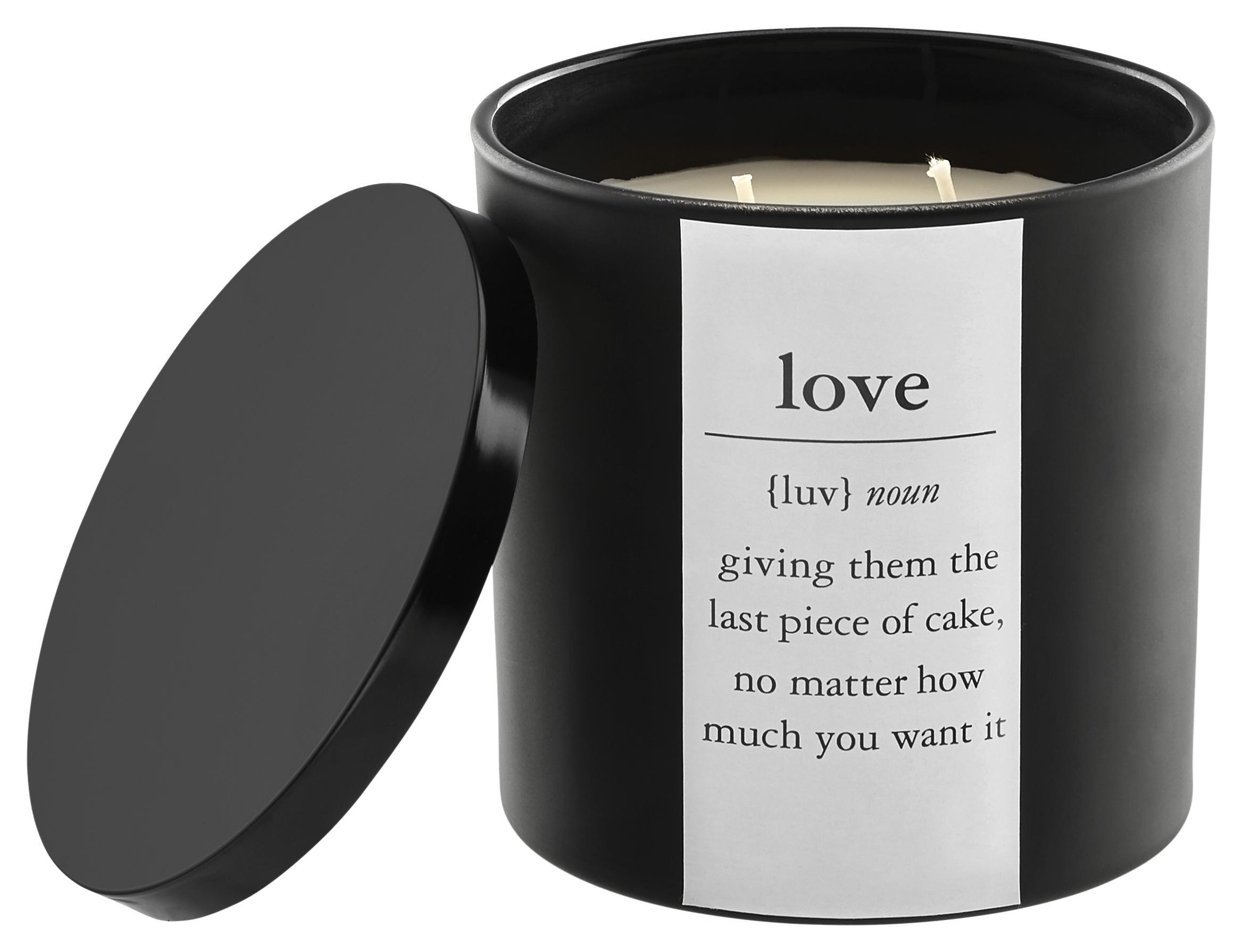 Kerze im Glas mit Deckel Hygge Schwarz/Weiß - Schwarz/Weiß, Glas (10/10cm) - Mömax modern living