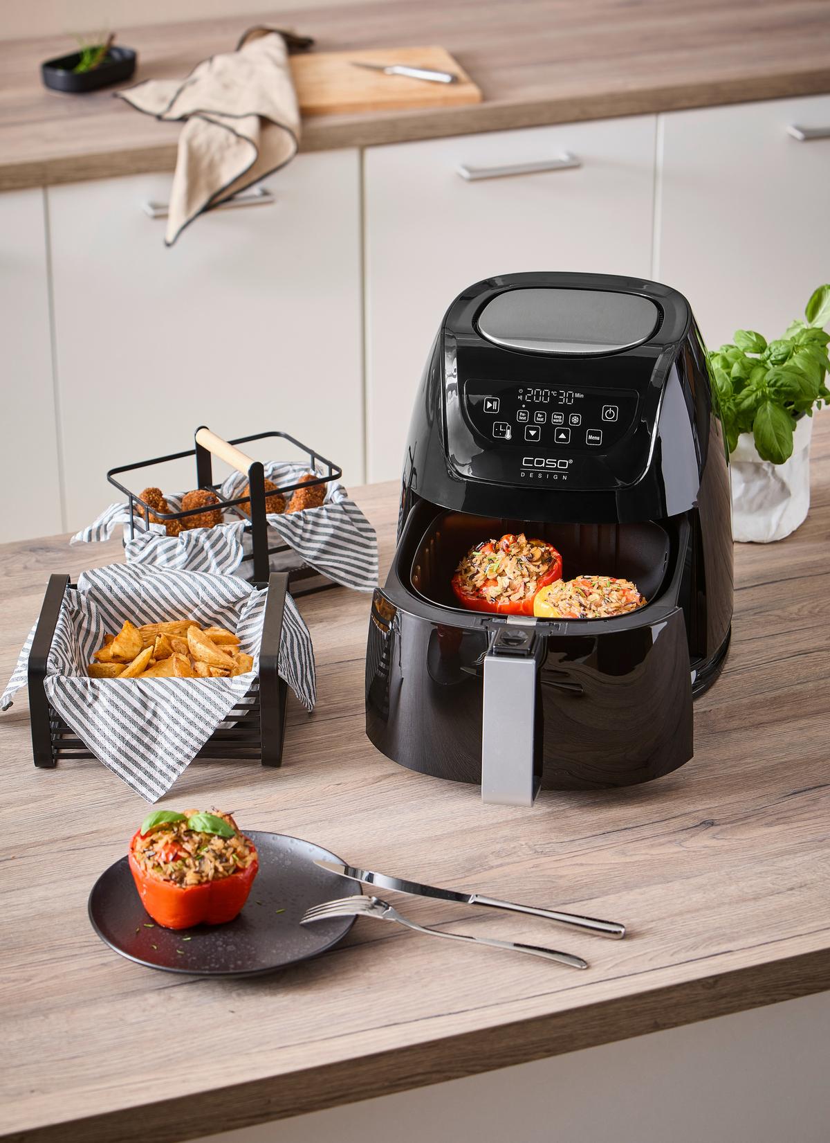 FRYTKOWNICA BEZTŁUSZCZOWA 3171 - czarny, Basics, tworzywo sztuczne (28,5/30/37cm) - CASO Design