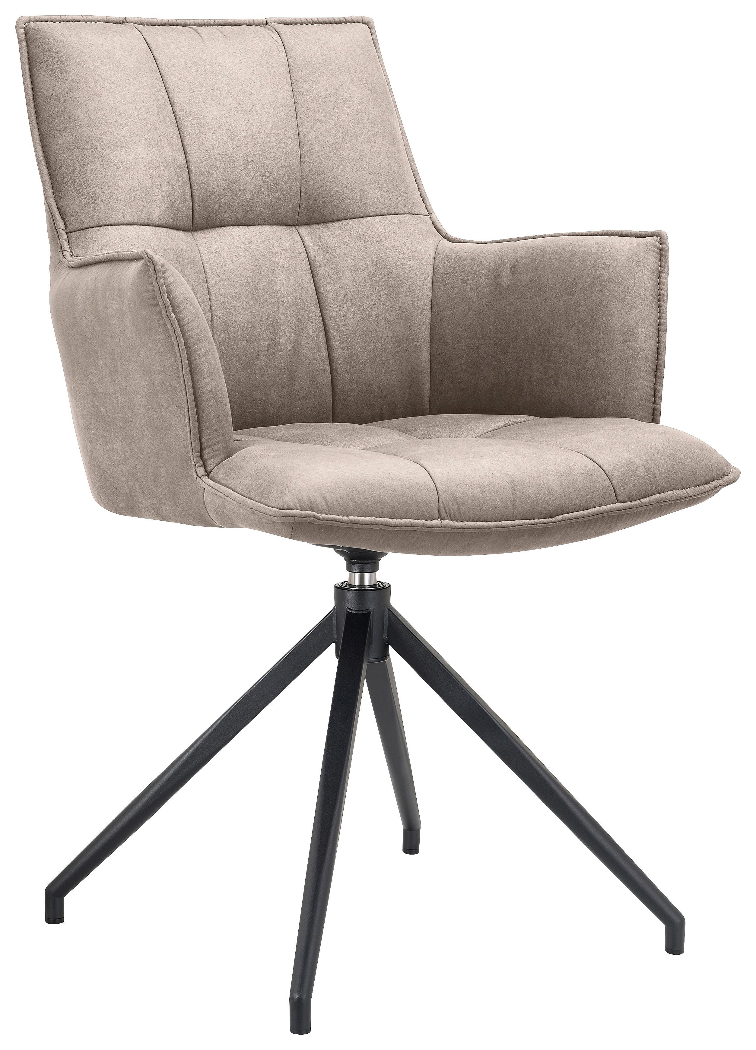 KRZESŁO Z PODŁOKIETNIKAMI OSAKA -EXKLUSIV- - czarny/taupe, Design, metal/tkanina (59/89,5/63cm) - Novel