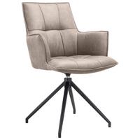 KRZESŁO Z PODŁOKIETNIKAMI OSAKA -EXKLUSIV- - czarny/taupe, Design, metal/tkanina (59/89,5/63cm) - Novel