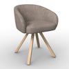 STOEL MET ARMELEUNINGEN NAYA - Beukenhoutkleuren/Bruin, Modern, Hout/Textiel (59,5/74/57,5cm) - Bessagi Home