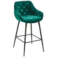 STOŁEK BAROWY LANGFORD - zielony/czarny, Modern, metal/drewno (55/105/57cm) - Livetastic