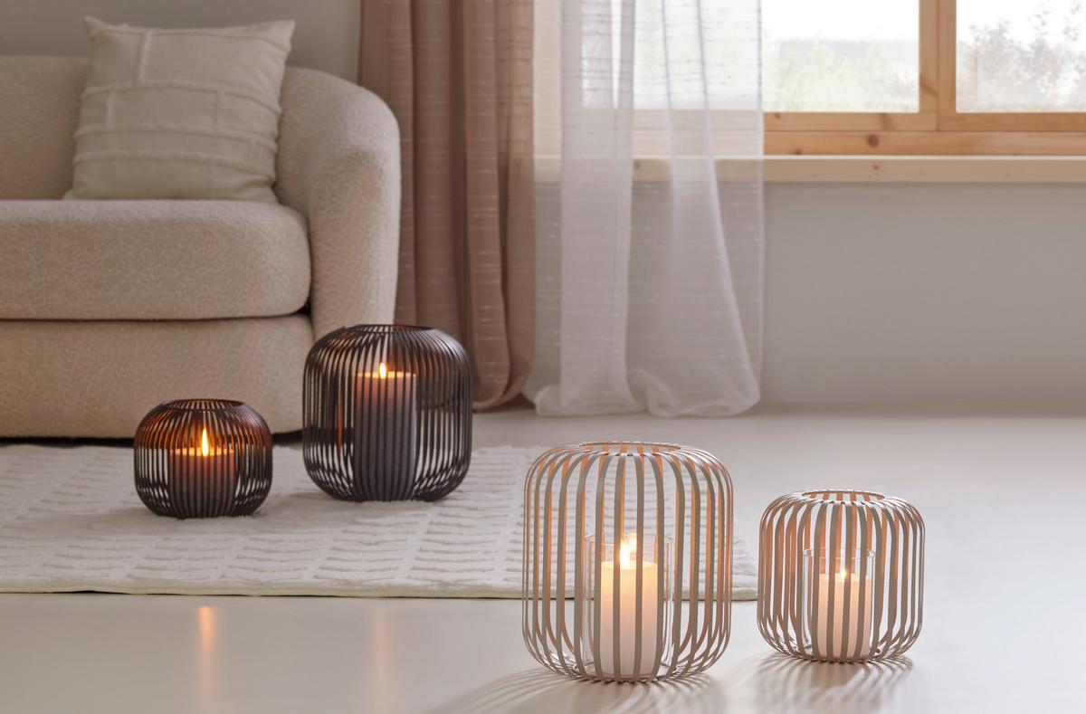 Lámpás Jola - bézs, Modern, Üveg/fém (23,5/26cm) - Mömax