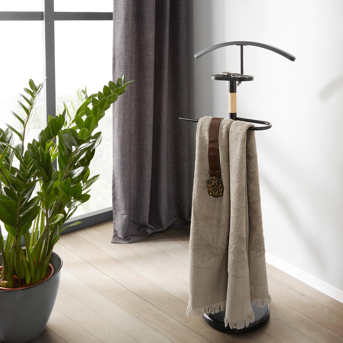 Herrendiener Micha II Naturfarben/Schwarz - Schwarz/Naturfarben, MODERN, Holz/Metall (45/111/28.5 cmcm) - Mömax