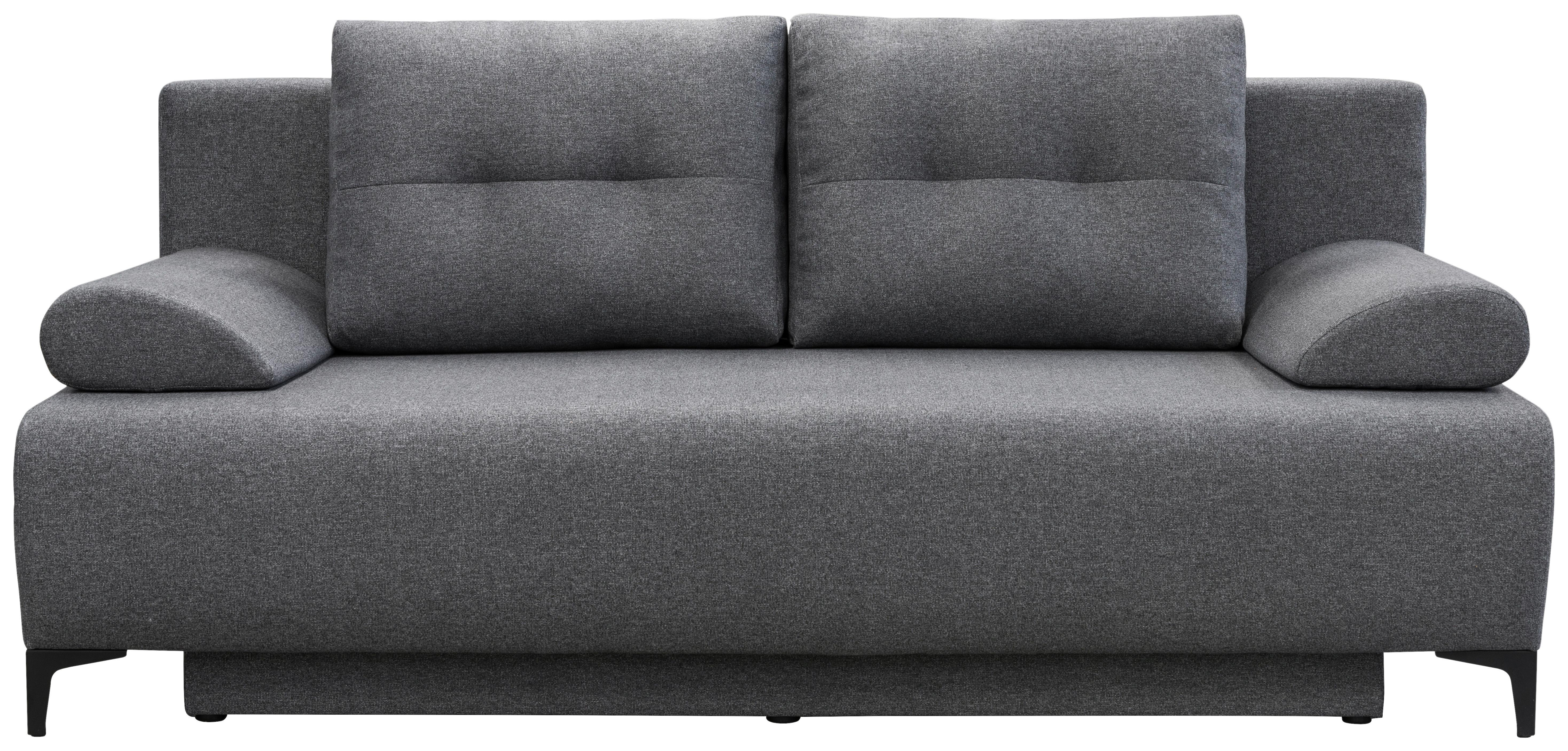 Zofa Boxspring Viera, Temno Siva, Ležišče, Predal - temno siva/črna, Moderno, kovina/tekstil (201/100/105cm) - Mömax