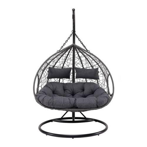 Viseči Stol Enea, Temno Siva, Jeklo - temno siva/črna, Moderno, kovina/tekstil (133/205/120cm) - Bessagi Garden