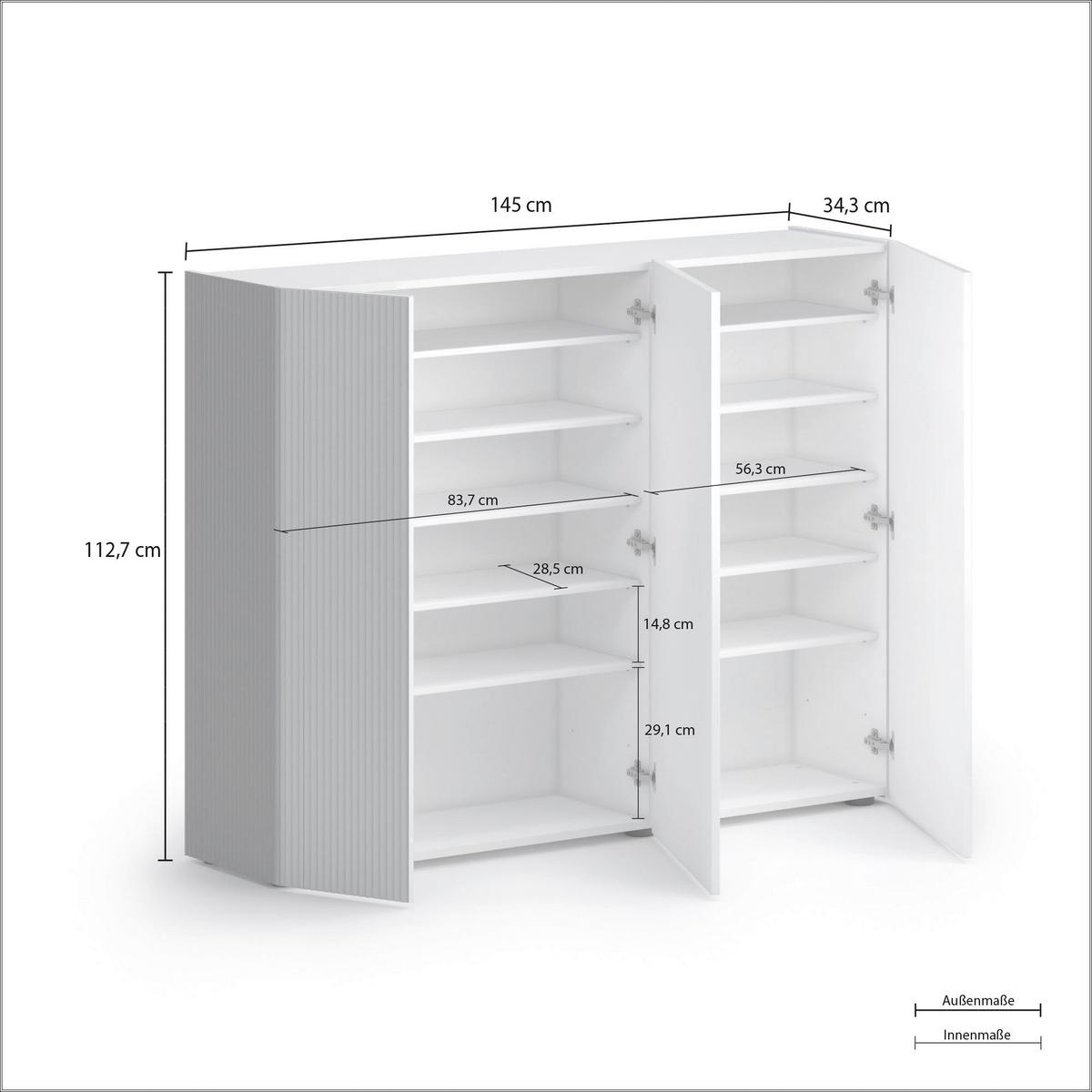 LUSTRO ŚCIENNE IDEA - biały, Design, materiał drewnopochodny/szkło (120/65/2cm) - Xora