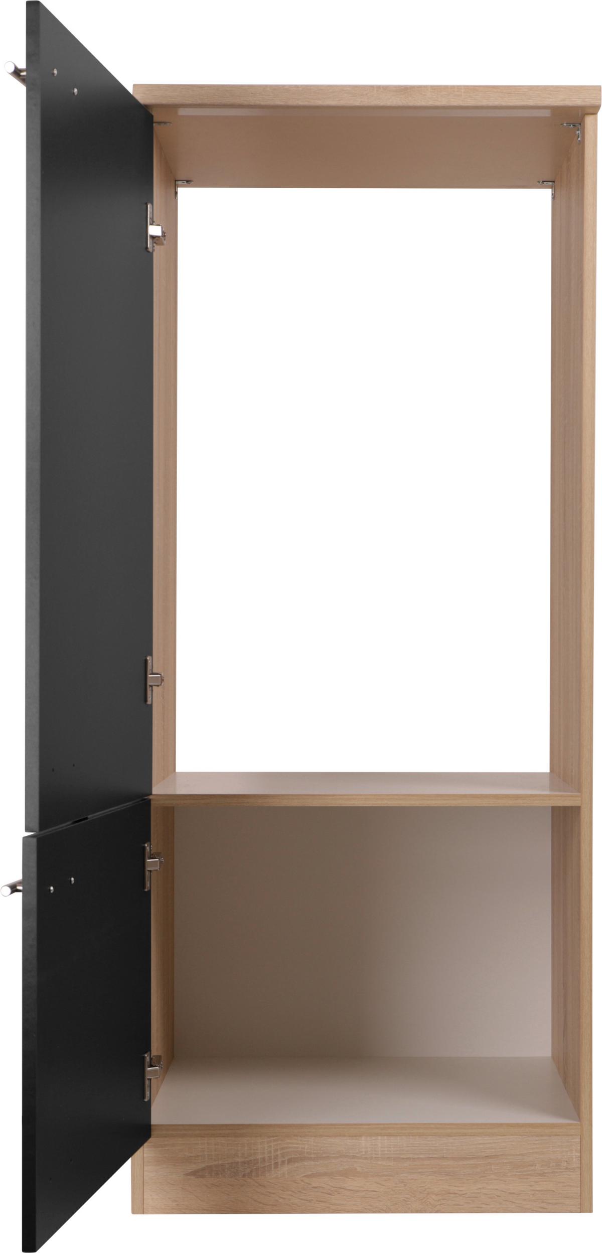 Omara Za Vgradno Napravo Merle, Barva Hrasta, Črna - srebrne barve/črna, Basics, kovina/leseni material (60/144,8/60cm) - Respekta