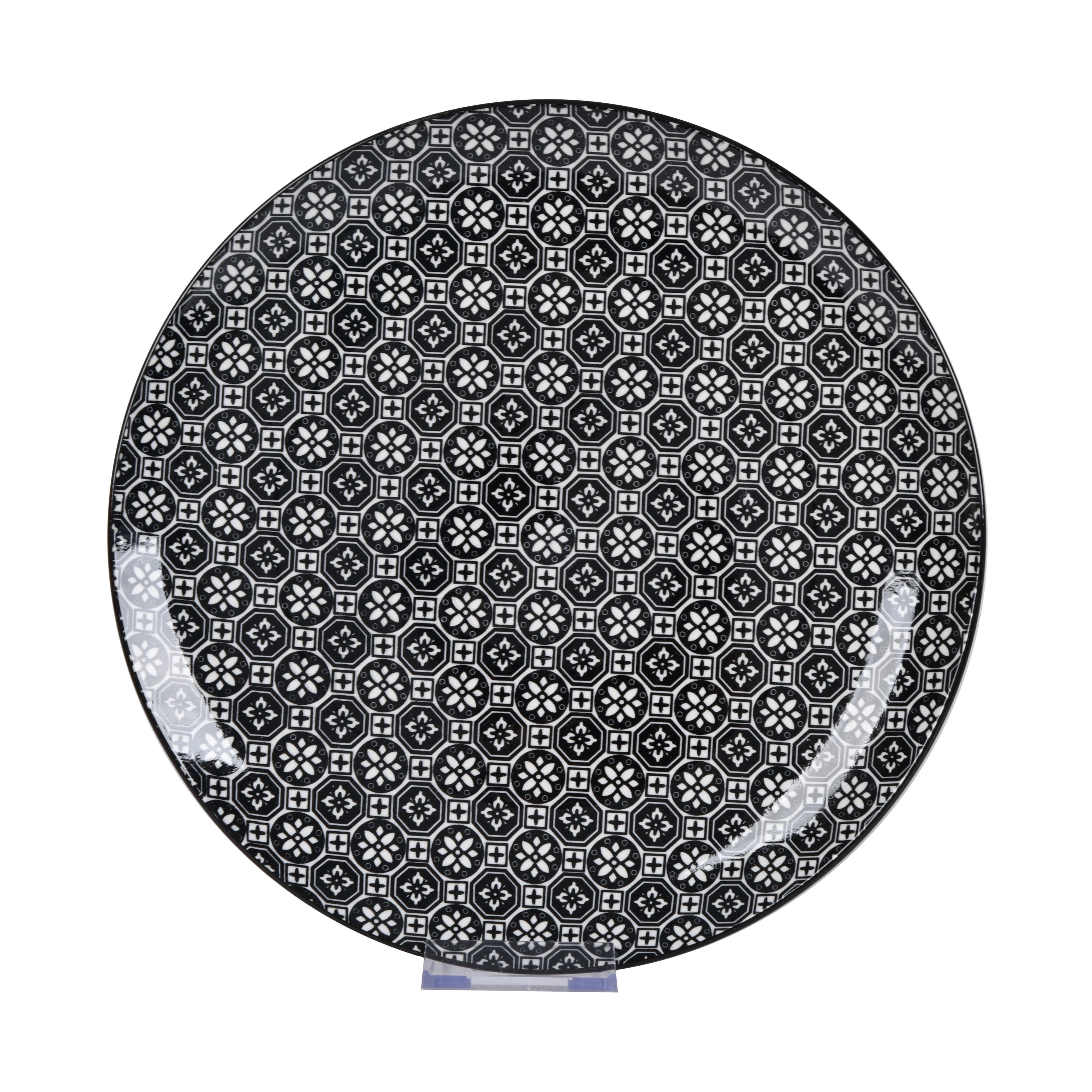 Farfurie întinsă Shiva - alb/negru, Lifestyle, ceramică (27/2,5cm) - Mömax