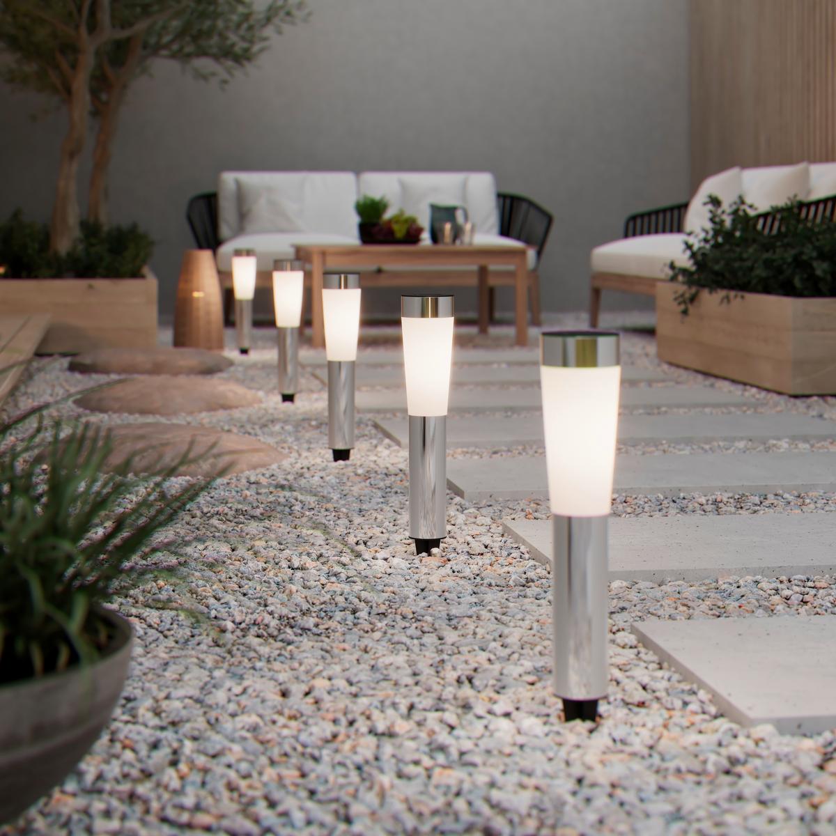 Solarleuchte Action Edelstahlfarben max. 0,12 Watt - Edelstahlfarben, ROMANTIK / LANDHAUS, Kunststoff/Metall (7,5/55,5cm) - Mömax