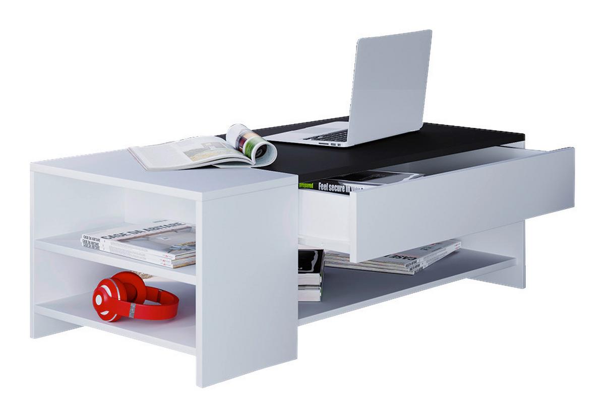 Couchtisch Tindus ca. 100x50x35 cm Schwarz/Weiß - Schwarz/Weiß, Basics, Holzwerkstoff (100/50/35cm) - MID.YOU