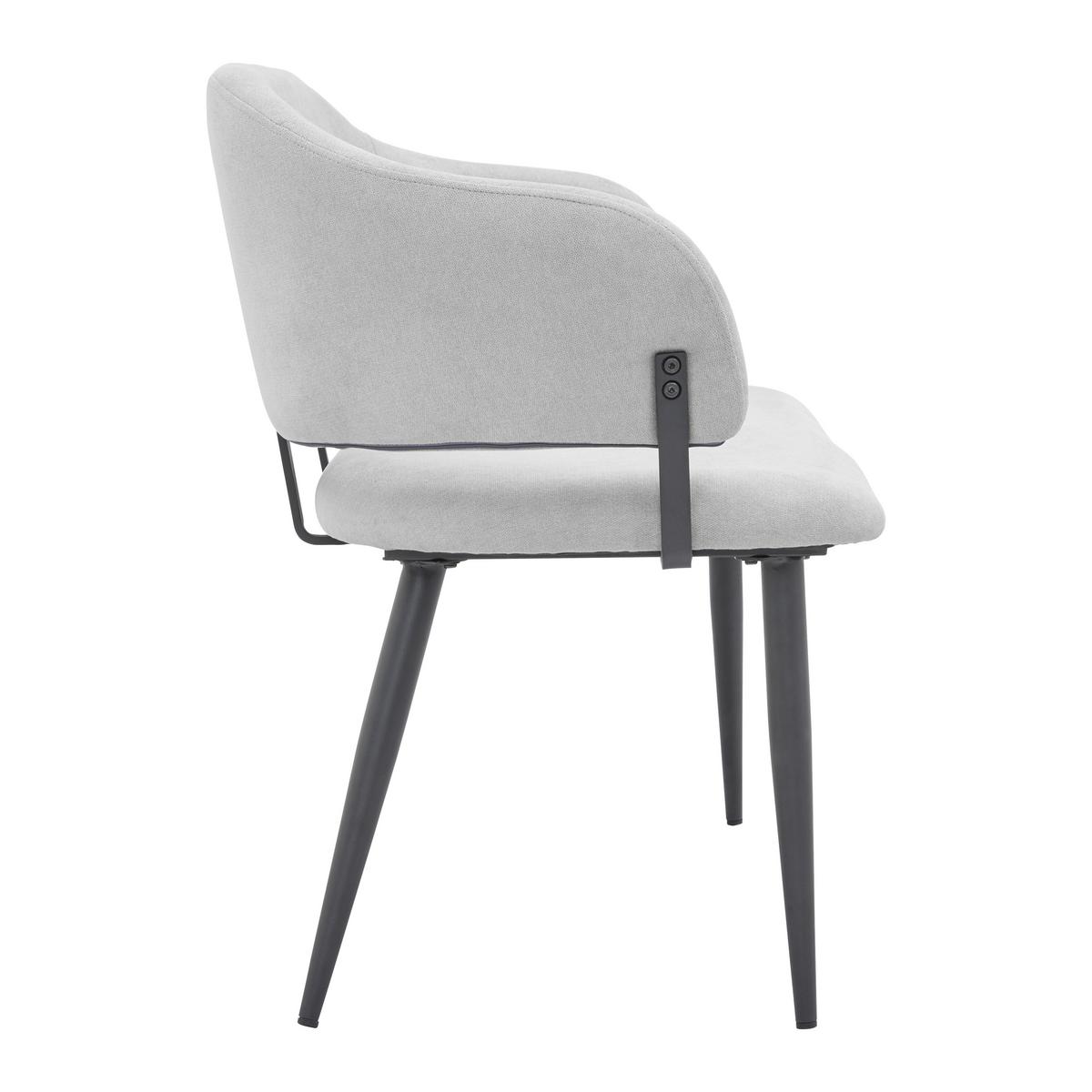 Sitzbank Nino Hellgrau Webstoff Gepolstert - Hellgrau/Schwarz, MODERN, Holz/Textil (120/80/58cm) - Bessagi Home