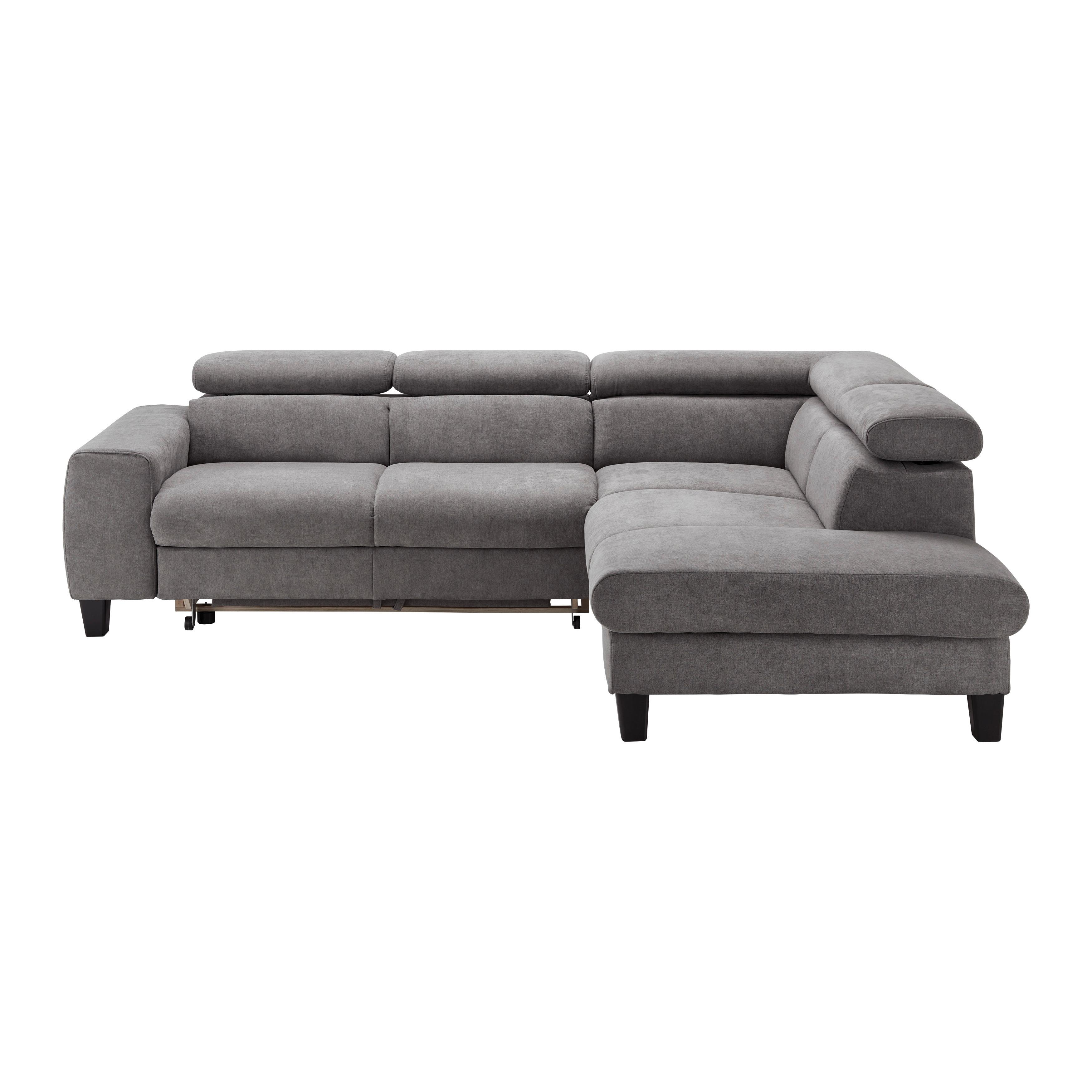 Sedežna Garnitura Malibu, Z Ležiščem - temno siva, Moderno, tekstil/les (249/72/207cm) - Bessagi Home