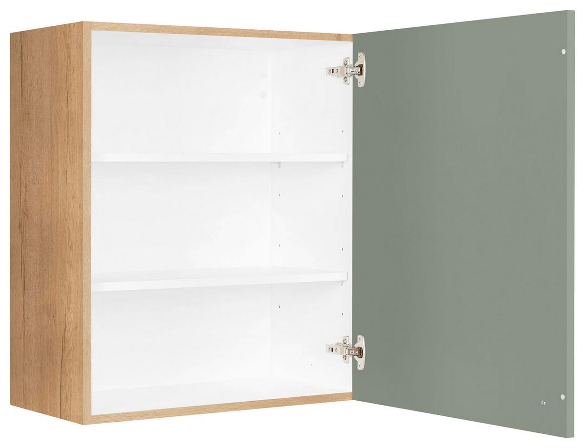 Küchenoberschrank Cascada Grün - Eichefarben/Schwarz, MODERN, Holzwerkstoff/Metall (60/72/35cm) - Nobilia