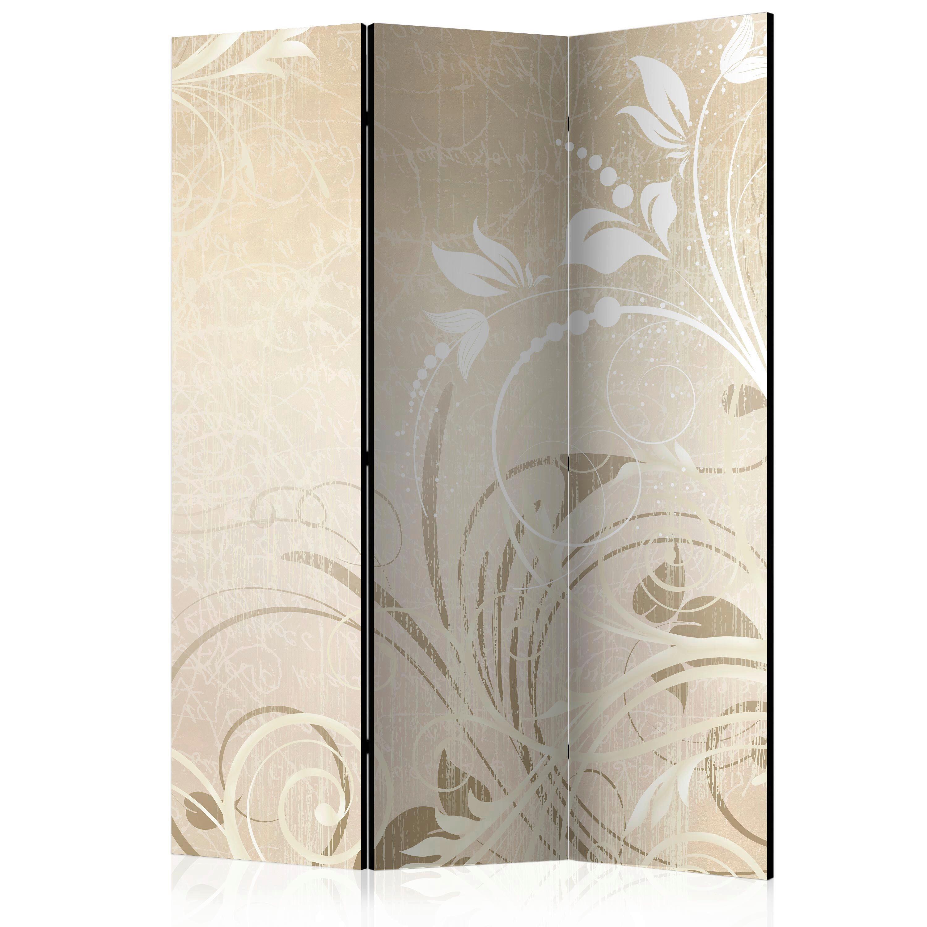 Paravan Symphony Of Senses, 3-Delni, Dvostranski - bela/ekru, Basics, tekstil/les (135/172/3cm) - artgeist