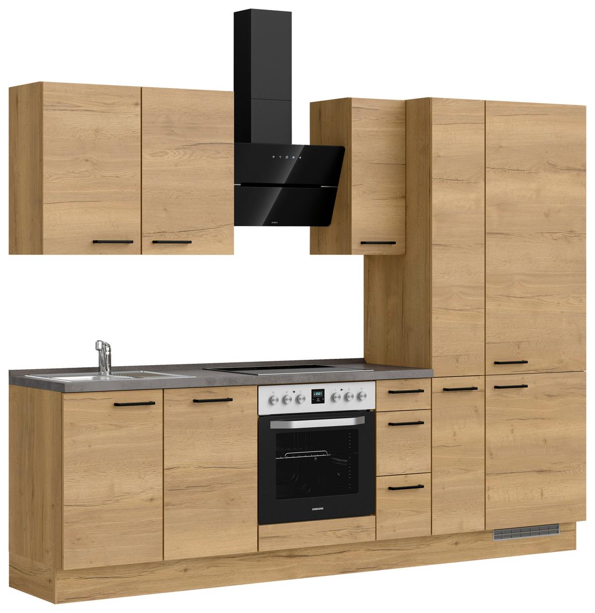 Küchenleerblock Structura High o. Geräte Eiche - Schieferfarben/Eichefarben, MODERN, Holzwerkstoff/Metall (270cm) - Nobilia