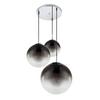 Hängeleuchte Varus in Grau max. 40 Watt - Chromfarben/Grau, Design, Glas/Metall (51/120cm) - Globo