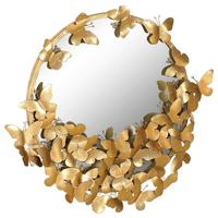 LUSTRO ŚCIENNE CAMILLA - kolor złoty, Trend, metal/szkło (73/70/5cm)
