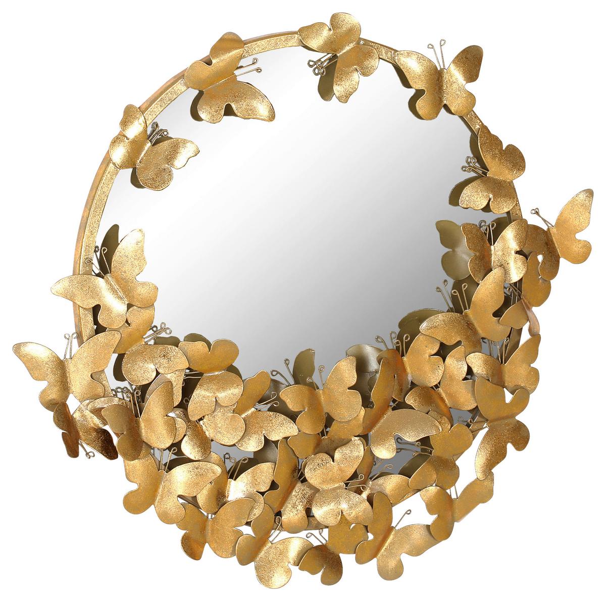 LUSTRO ŚCIENNE CAMILLA - kolor złoty, Trend, metal/szkło (73/70/5cm)