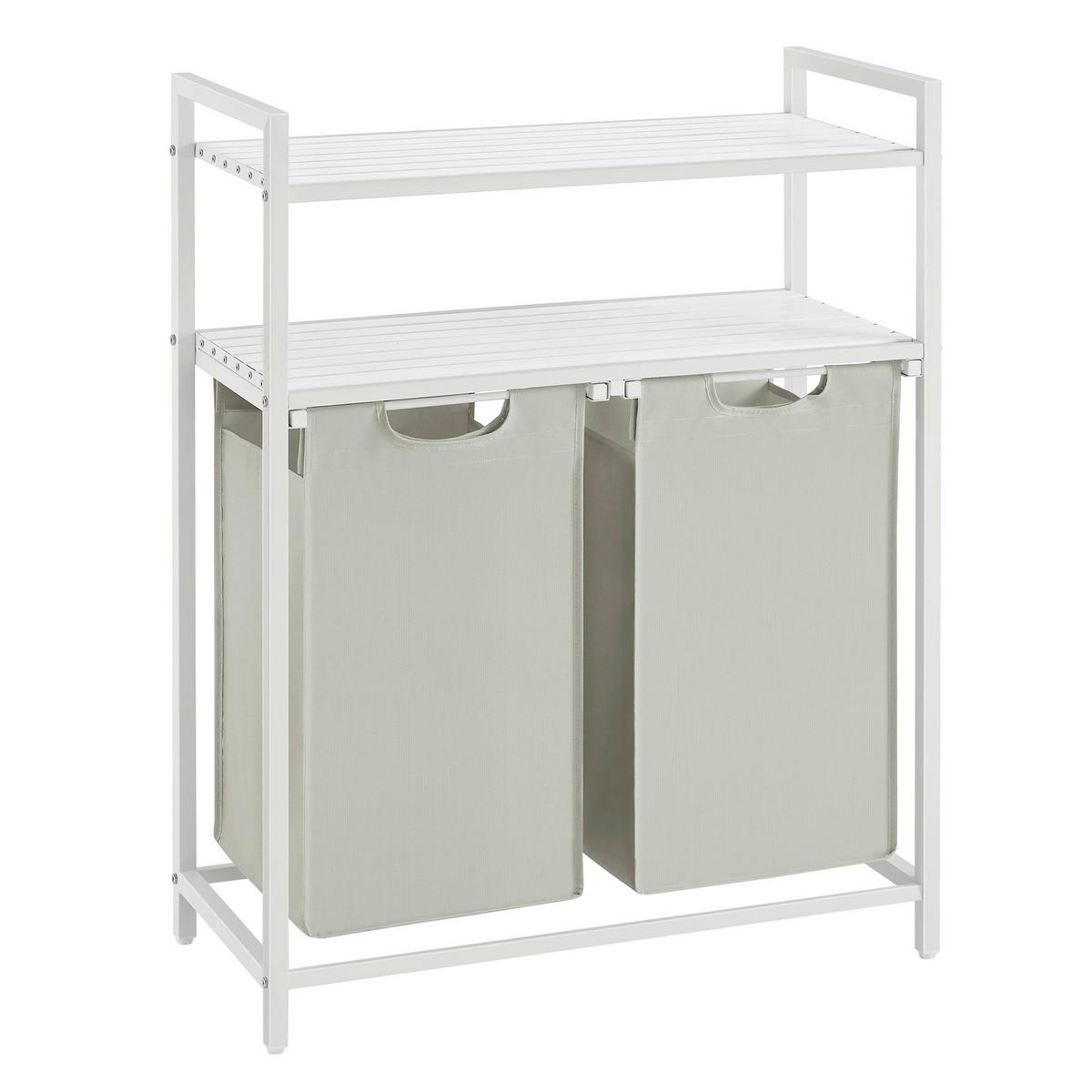 WÄSCHEKORB LUANDRY BASKET - Weiß, MODERN, Holzwerkstoff/Metall (73/92/33cm) - MID.YOU