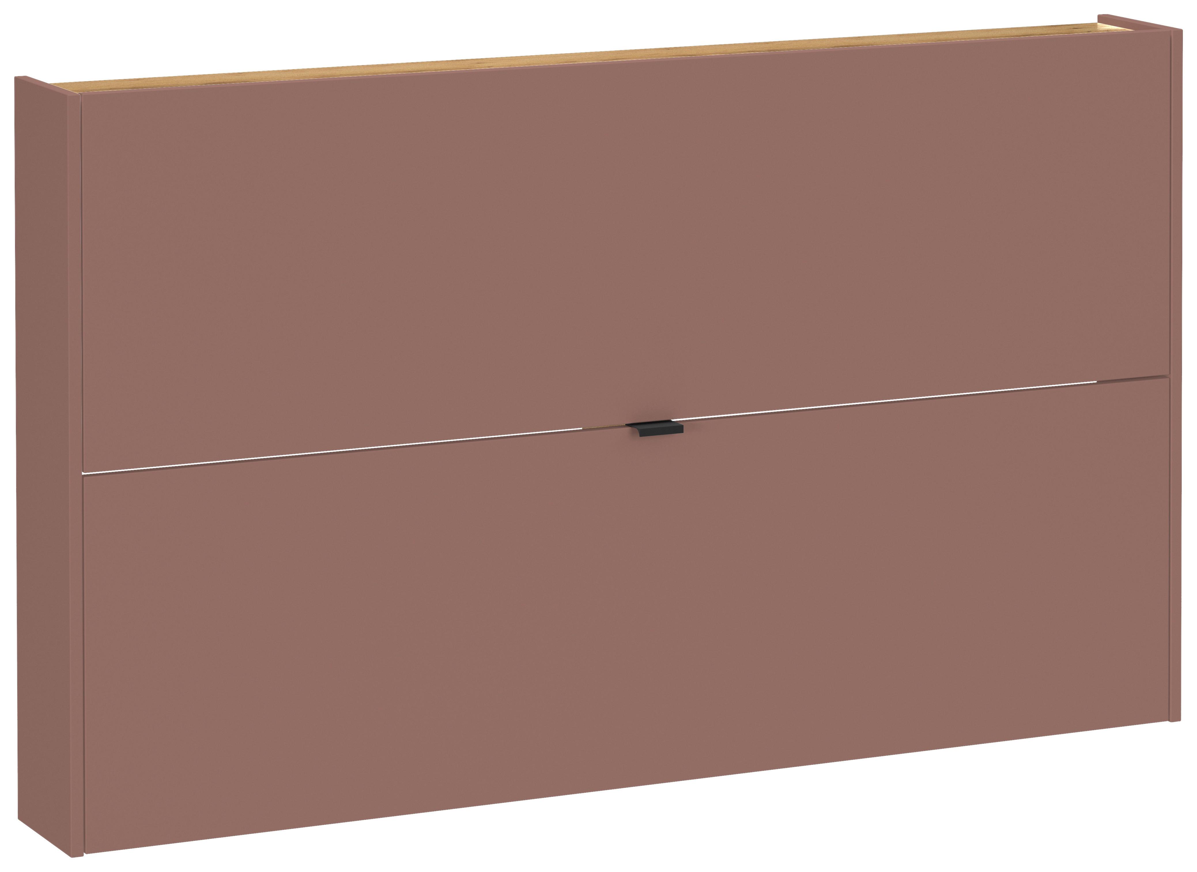 Hängeschuhschrank Ameca Braun/Eichefarben - Eichefarben/Schwarz, MODERN, Holzwerkstoff/Metall (140/83/18cm) - Premium Living