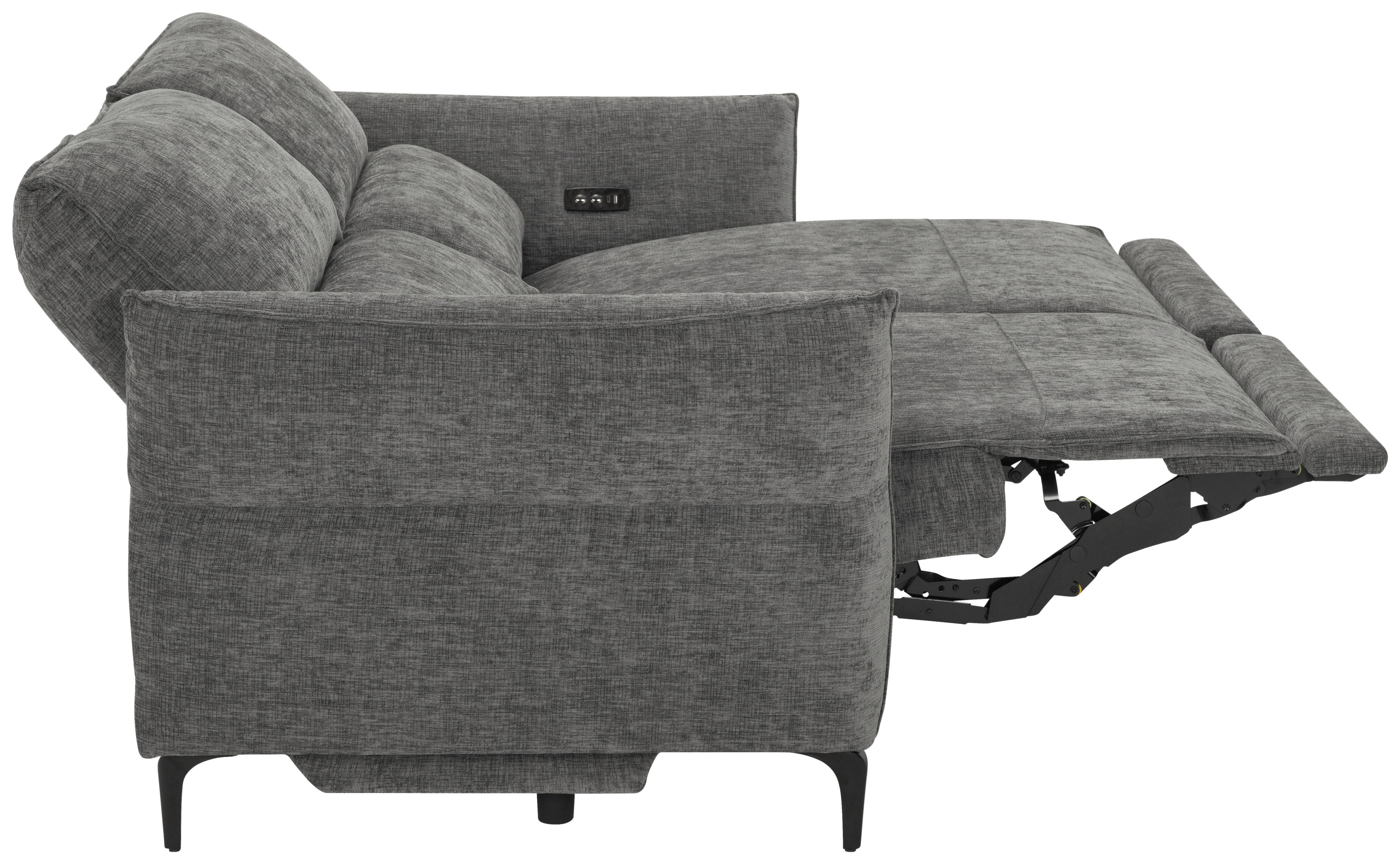 2-Sitzer-Sofa Cape Town Dunkelgrau - Dunkelgrau/Schwarz, MODERN, Holz/Textil (200/98/93cm) - Mömax