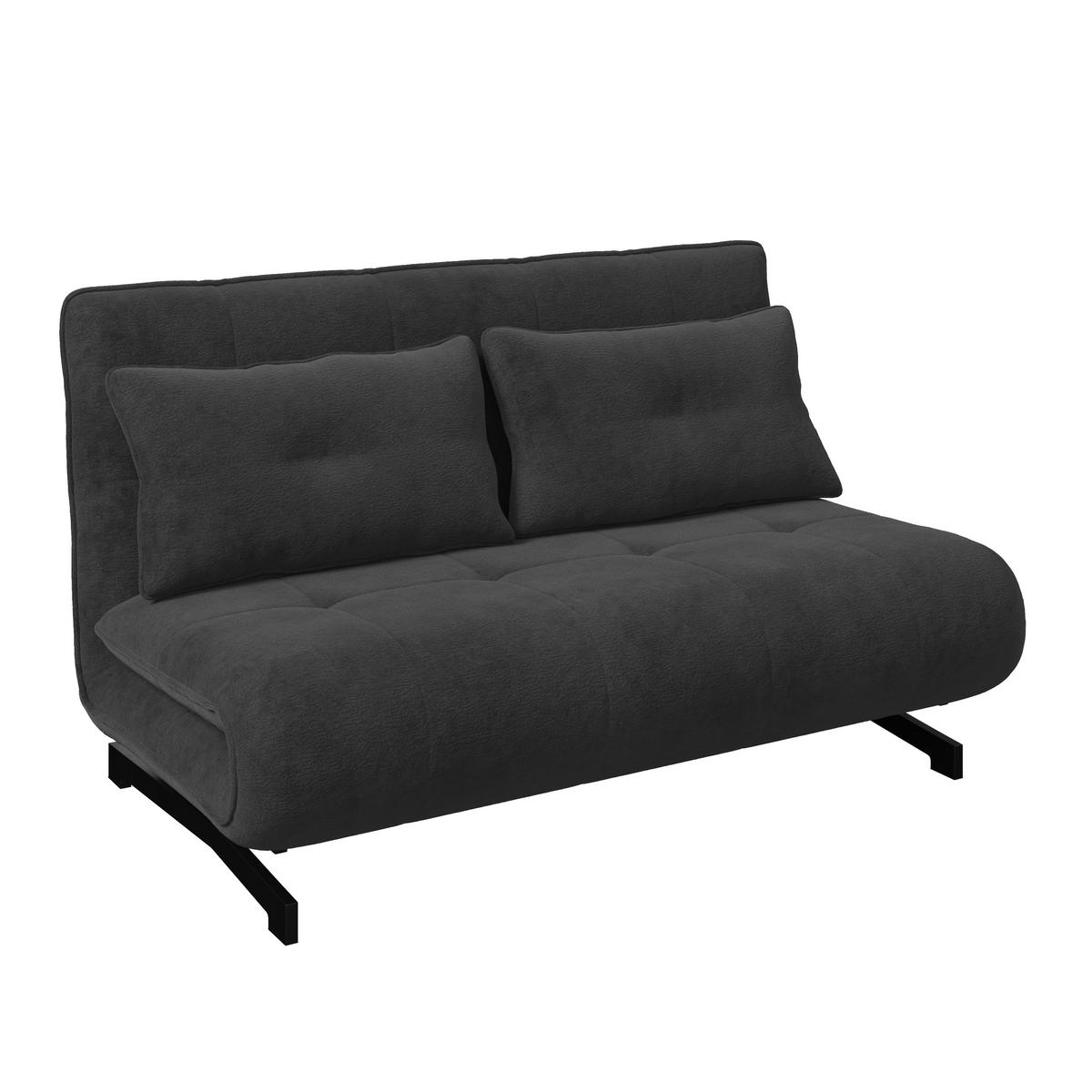 Kanapéágy Luna - fekete/sötétszürke, Modern, textil/fém (142/62/40cm) - Bessagi Home