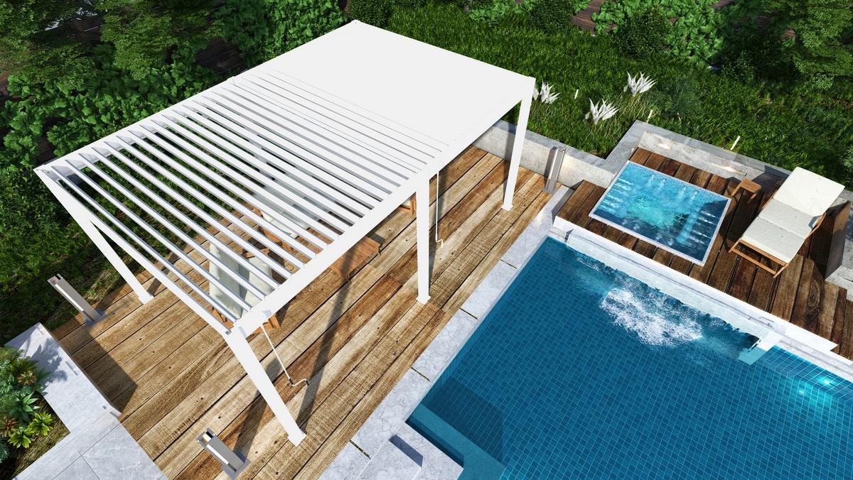 Pavillon Deluxe ca. 530x360 cm Aluminium Weiß - Basics, Metall (530/255/360cm) - WEIDE