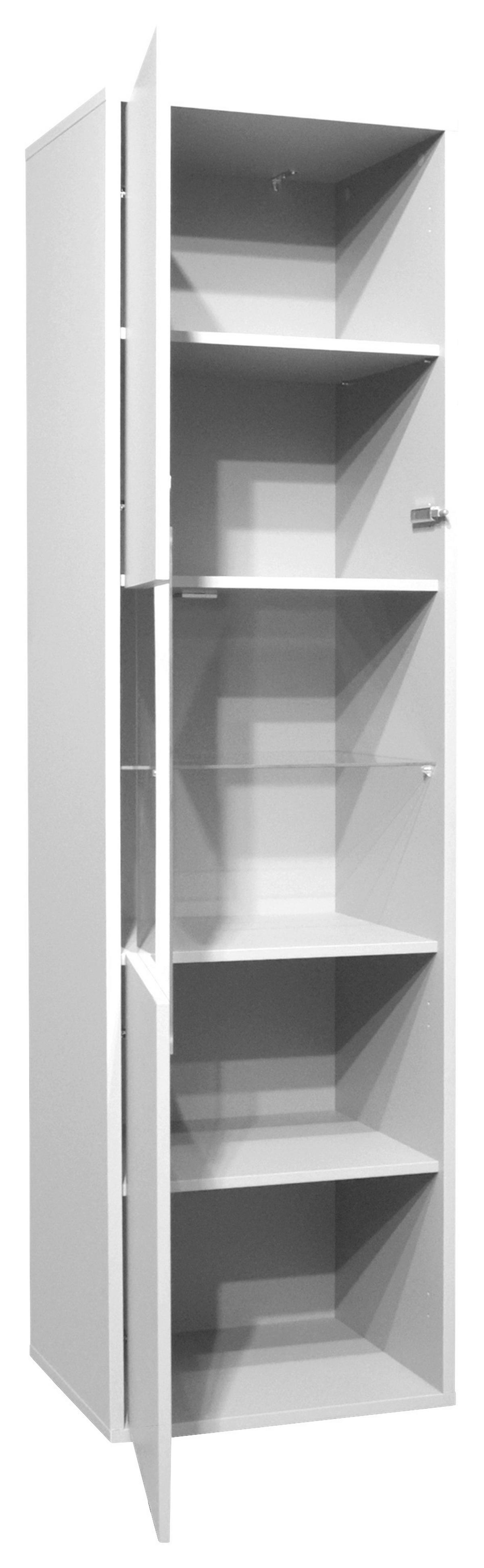 Vitrine in Grau - Grau, Modern (51/182/45cm) - Premium Living