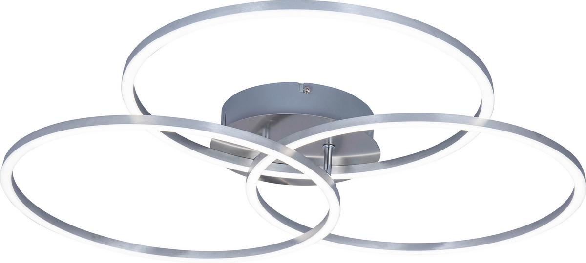 LAMPA SUFITOWA LED FONTANA *SBN* - kolor aluminiowy, Design, tworzywo sztuczne/metal (71/52/9cm) - Novel