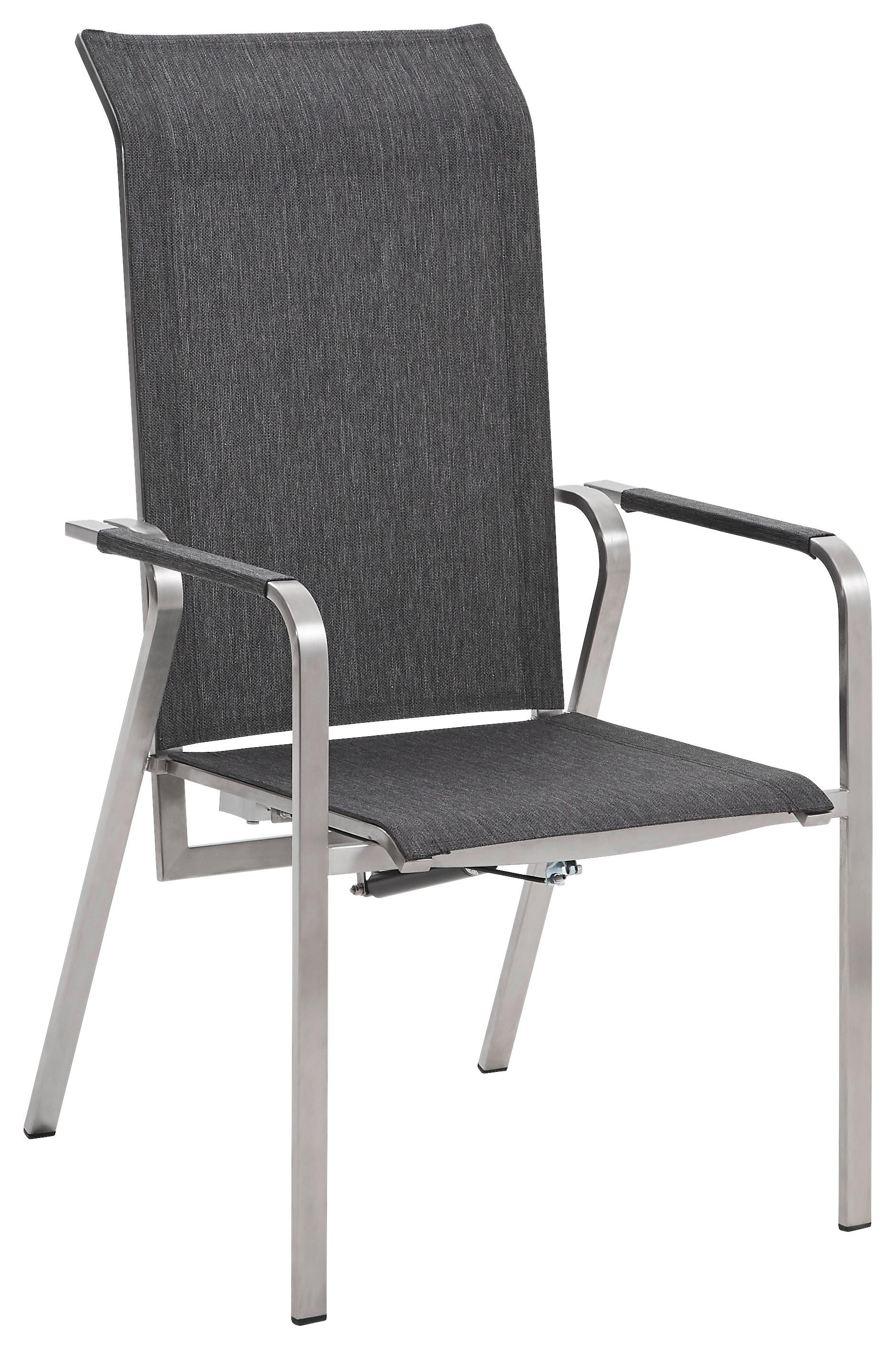 OGRODOWY FOTEL RELAKSACYJNY CAP BENAT MOVE - antracytowy/kolor stalowy, Design, metal/tkanina (55/110/62cm) - Mömax