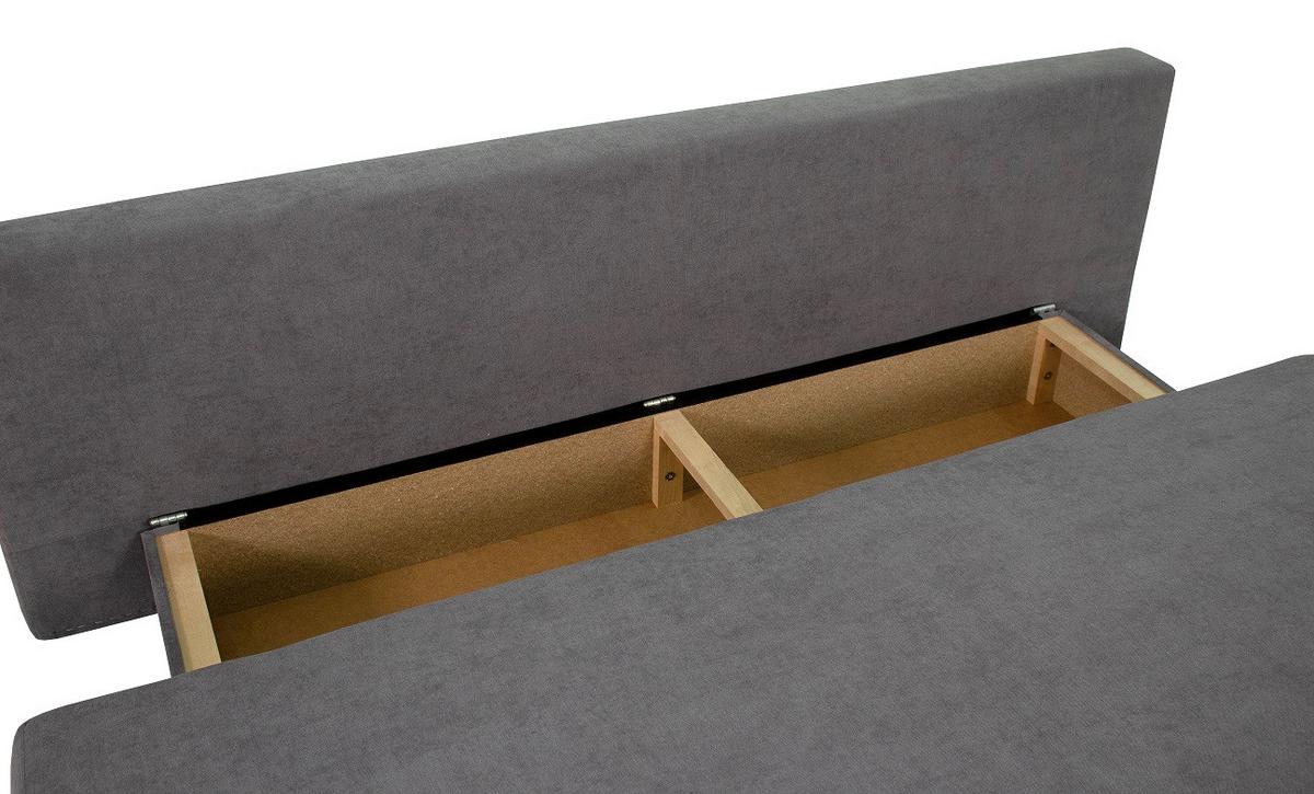 Kanapéágy Taras - szürke, Design, textil/fa (197/77/92,5cm) - Based