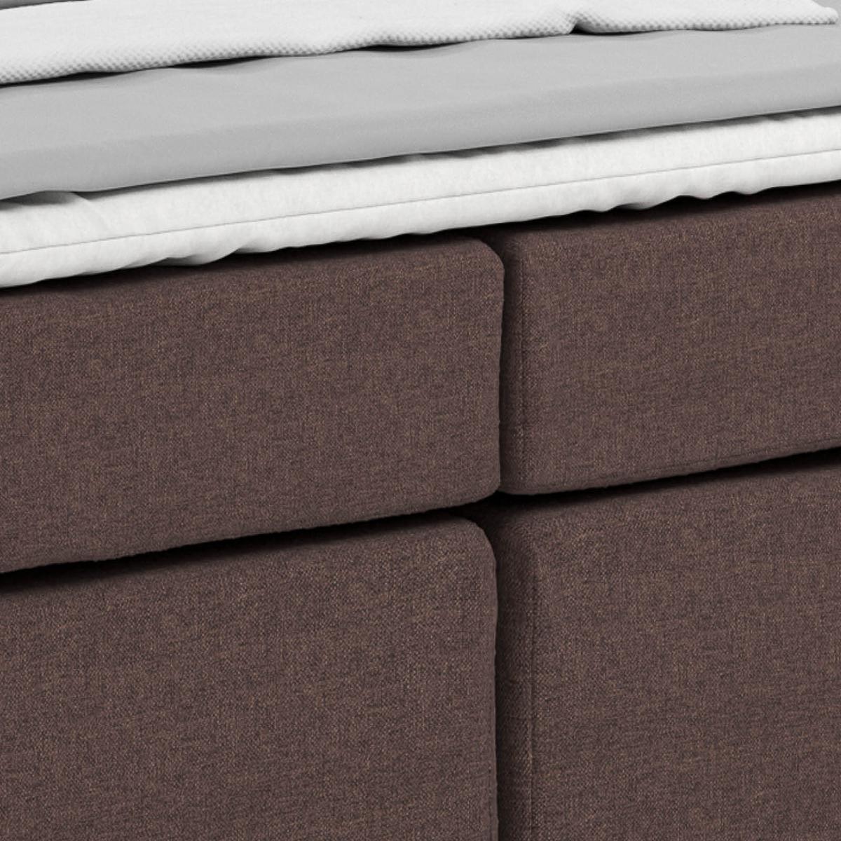 Boxspring Krevet Nero - boje kroma/smeđa, Konvencionalno, tekstil/metal (160/200cm) - Best Price