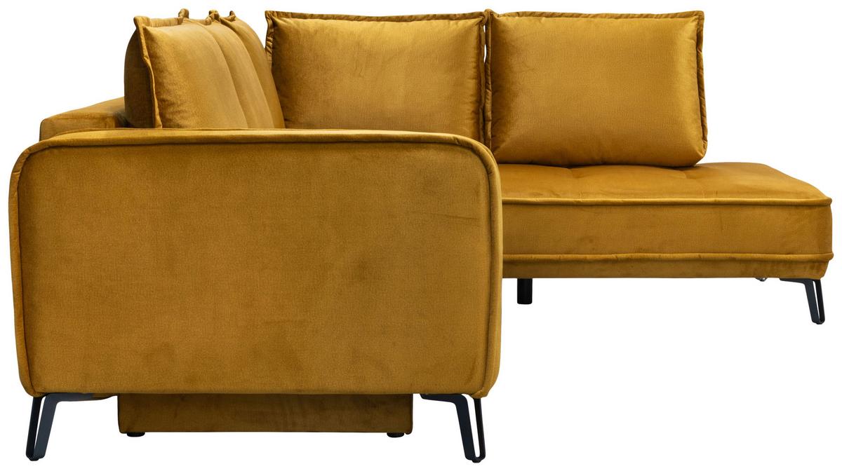 Sarokkanapé Segre - aranyszínű, Modern, faalapú anyag/textil (270/215cm) - Premium Living