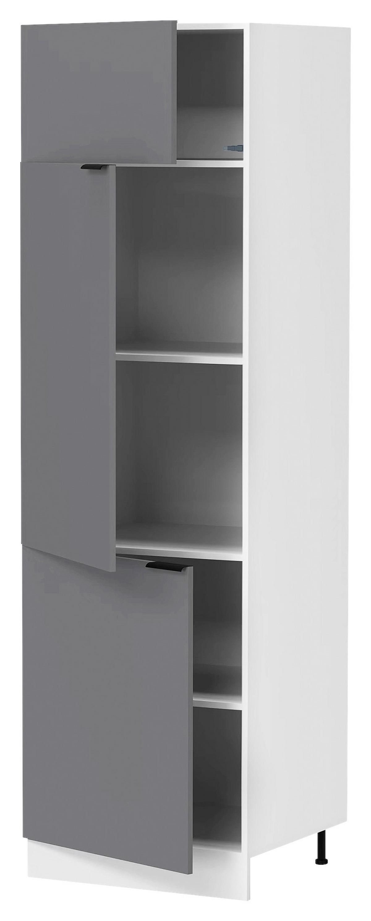 GESCHIRRSCHRANK FASOLA - Weiss/Anthrazit, Trend, Holzwerkstoff/Kunststoff (60/207/57cm) - MID.YOU