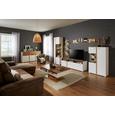 Komoda Alamo - bela/hrast, Moderno, kovina/leseni material (170/88/44cm) - Modern Living