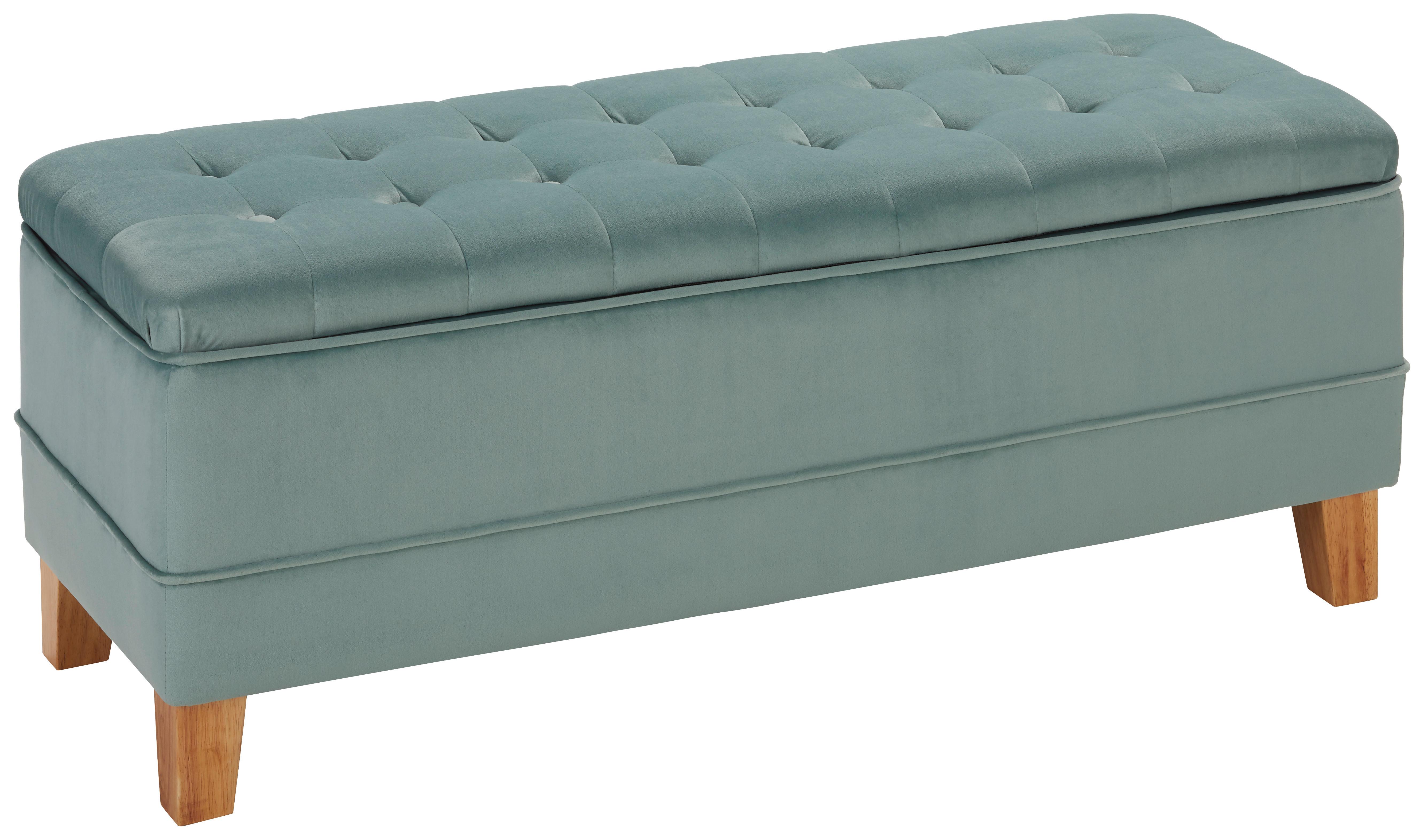 Klupa Alissa - boje hrasta/zelena, Moderno, drvo/tekstil (110/45/42cm) - Modern Living