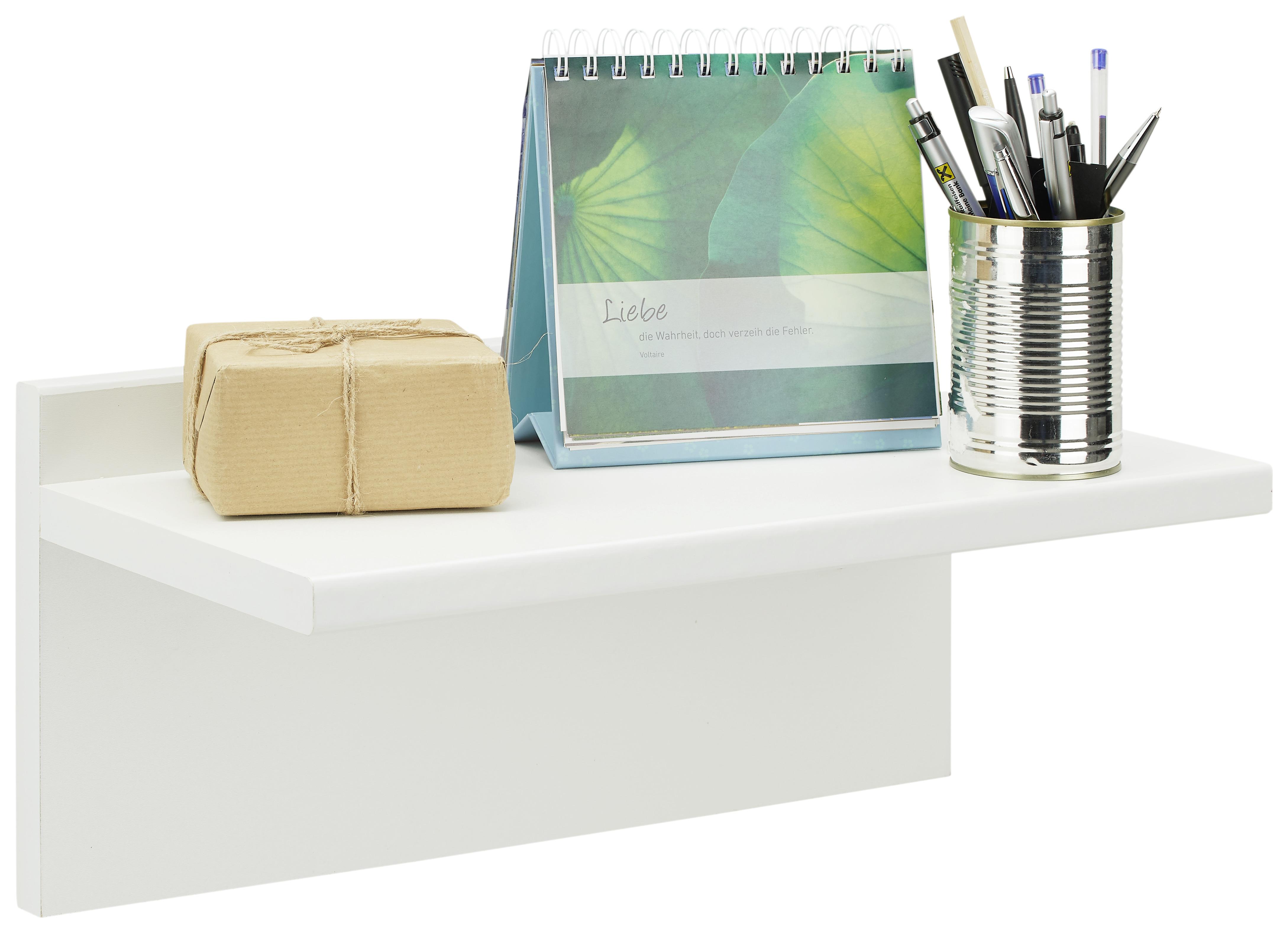 Wandregal in Weiss - weiss, Holzwerkstoff (47/22/24cm) - Premium Living