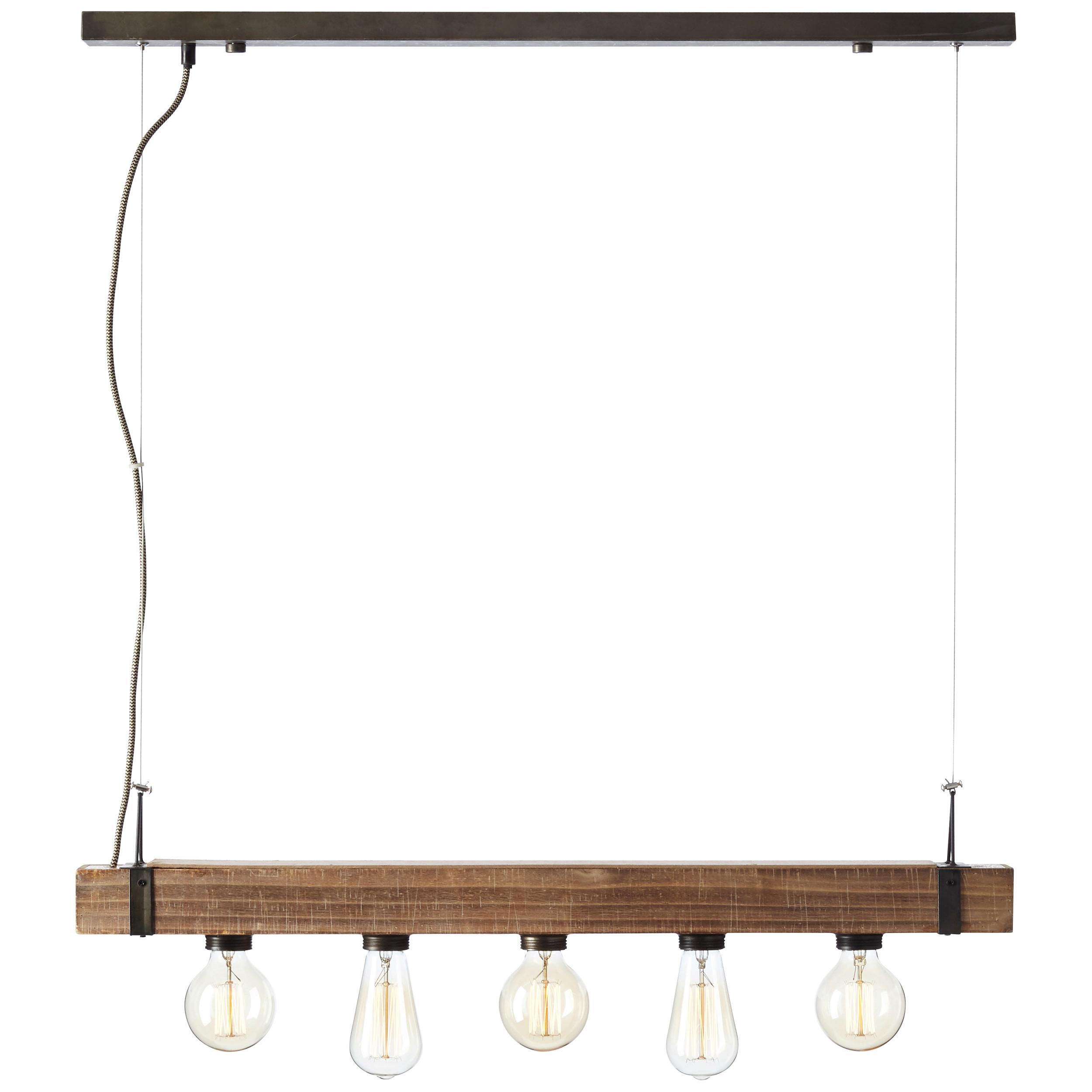 Hängeleuchte Woodhill Schwarz max. 30 Watt - Schwarz, Natur, Holz/Metall (80/8/110cm) - Brilliant
