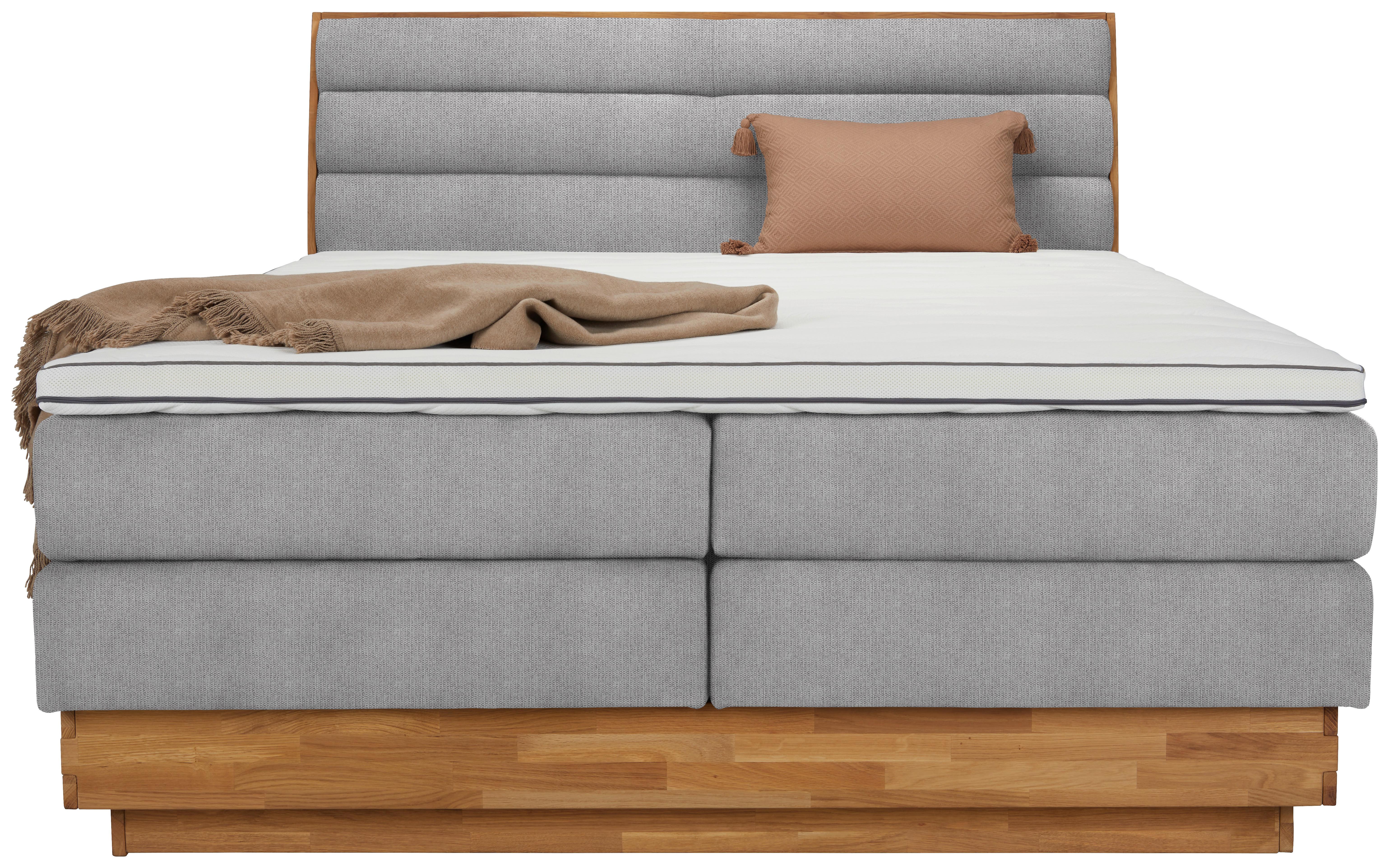 Boxspringbett Marissa in Silberfarben ca. 180x200cm - Silberfarben, Holz/Kunststoff (180/200cm) - Premium Living