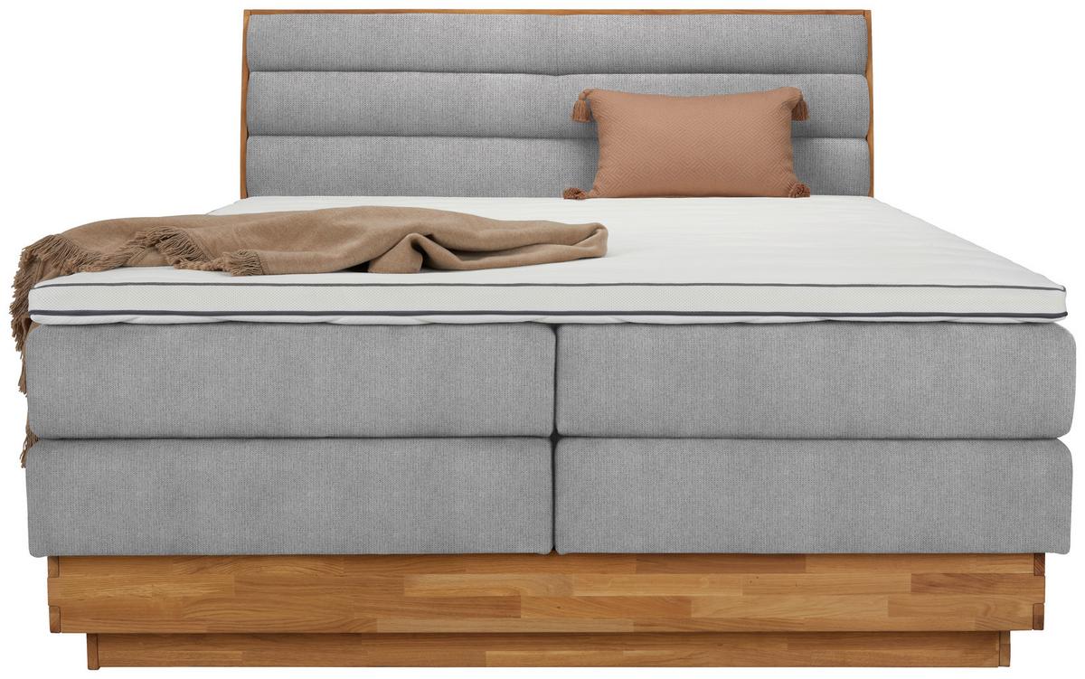 Boxspringbett Marissa in Silberfarben ca. 180x200cm - Silberfarben, Holz/Kunststoff (180/200cm) - Premium Living