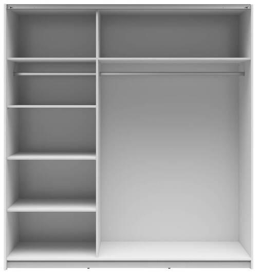 Ormar S Kliznim Vratima Tetrix - bijela visoki sjaj/prozirno, Moderno, staklo/drvni materijal (183/195,5/60cm) - Modern Living