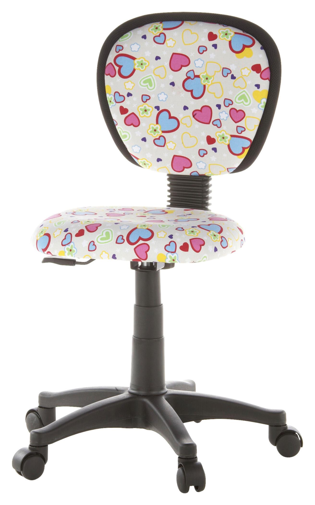Mladinski Vrtljivi Stol Kiddy Top, Motiv Rožice In Srčki - večbarvno, Basics, umetna masa (40/79-90/37cm) - MID.YOU