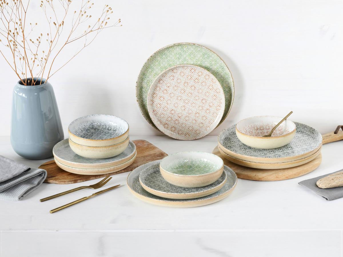 Jedilni Servis Emiliana Mix, 12-Delni - večbarvno, Basics, keramika - Creatable